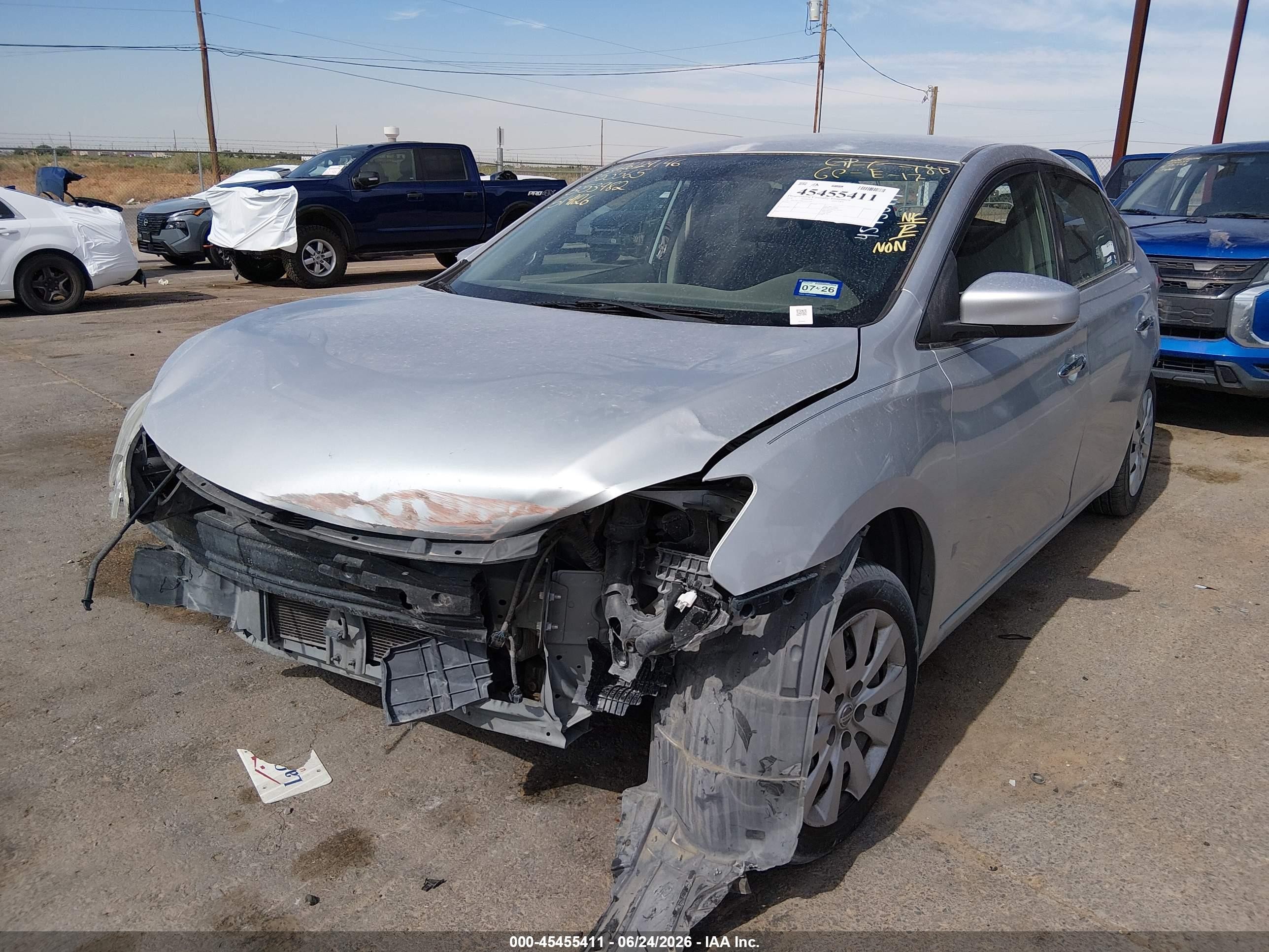 2014 Nissan Sentra S Silver vin: 3N1AB7AP4EY211592