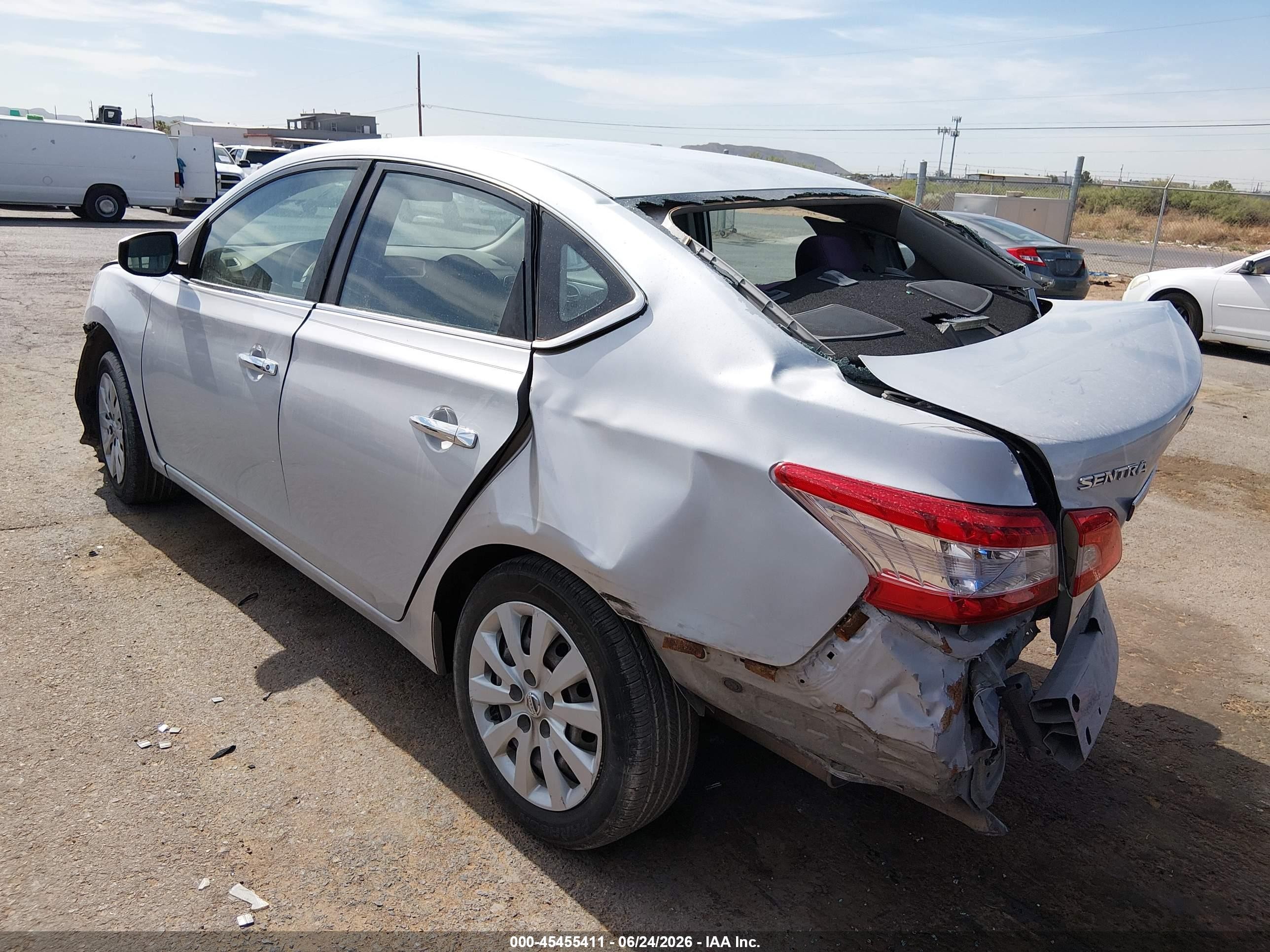 2014 Nissan Sentra S Silver vin: 3N1AB7AP4EY211592