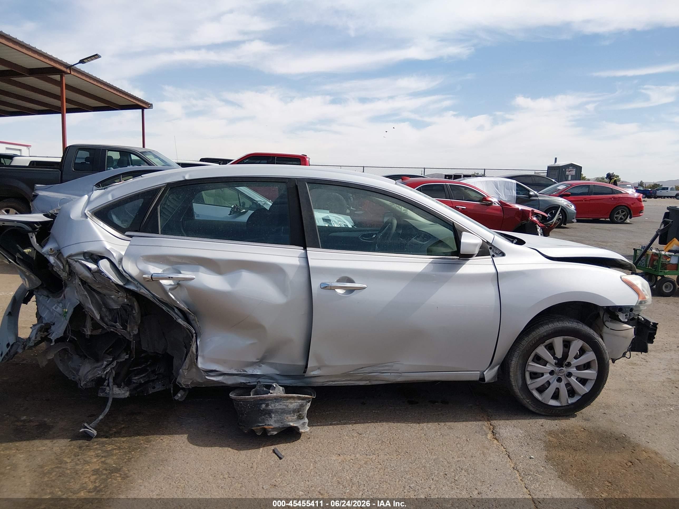 2014 Nissan Sentra S Silver vin: 3N1AB7AP4EY211592