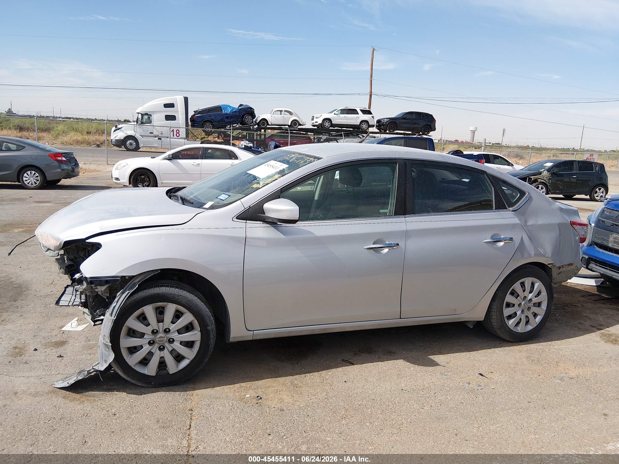 2014 Nissan Sentra S Silver vin: 3N1AB7AP4EY211592