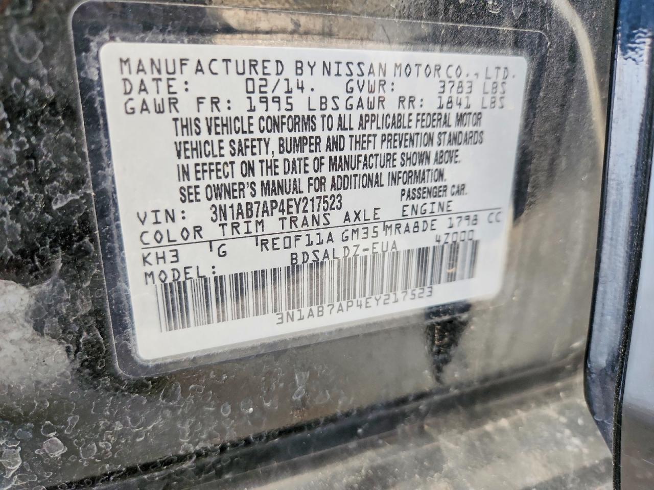 2014 Nissan Sentra Sv Black vin: 3N1AB7AP4EY217523