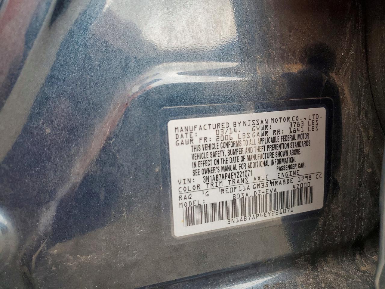 2014 Nissan Sentra Sv Синий vin: 3N1AB7AP4EY221071