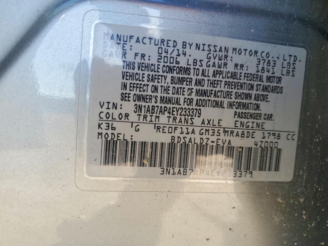 2014 Nissan Sentra Silver vin: 3N1AB7AP4EY233379