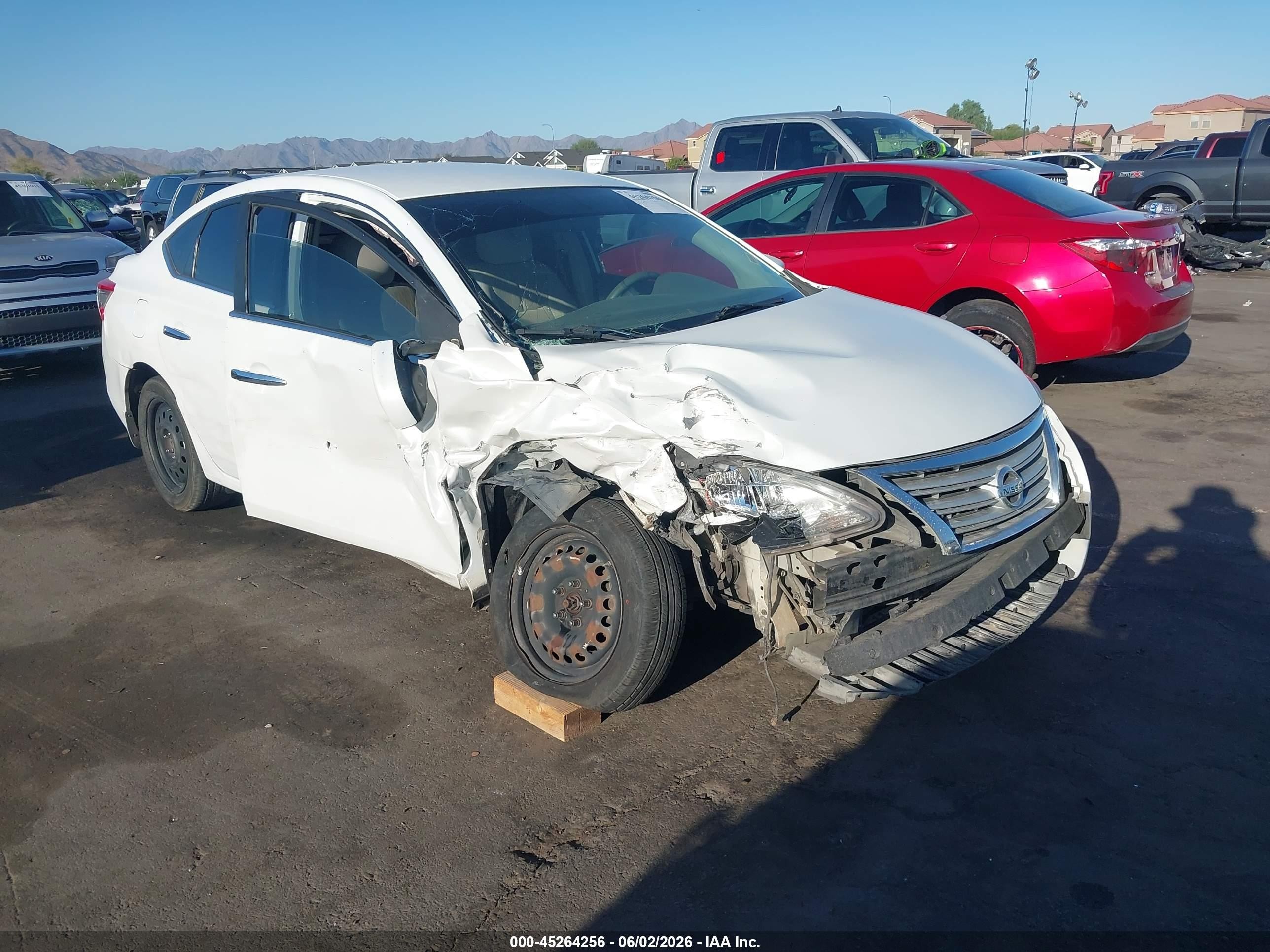 2014 Nissan Sentra Fe+ S/fe+ Sv/s/sl/sr/sv Белый vin: 3N1AB7AP4EY245287
