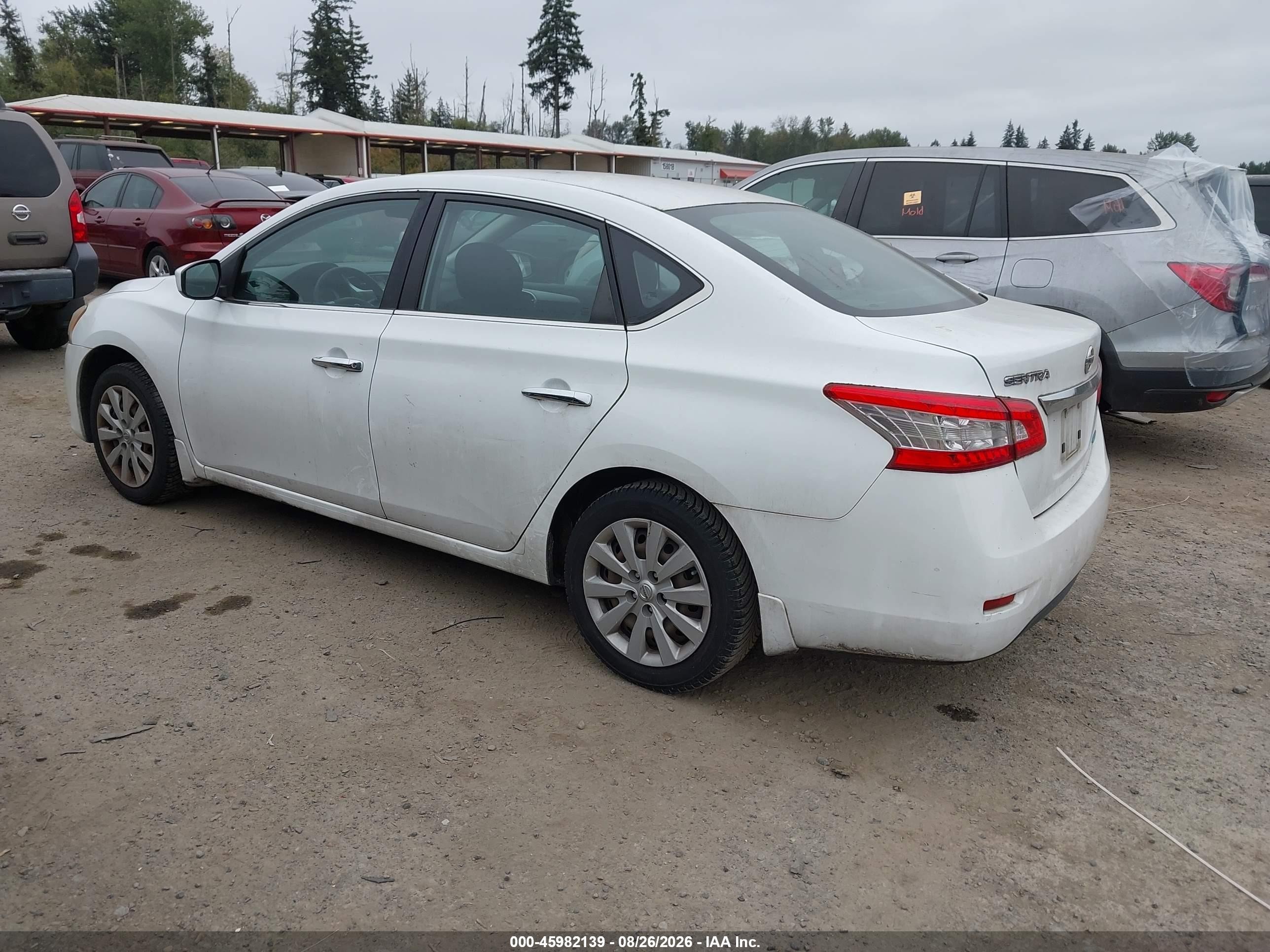 2014 Nissan Sentra Fe+ S/fe+ Sv/s/sl/sr/sv White vin: 3N1AB7AP4EY245998