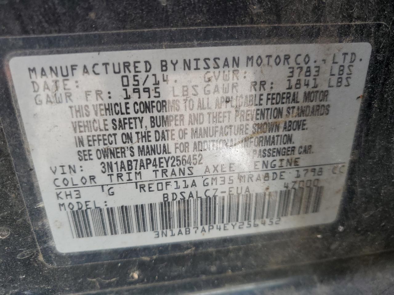 2014 Nissan Sentra S Black vin: 3N1AB7AP4EY256452