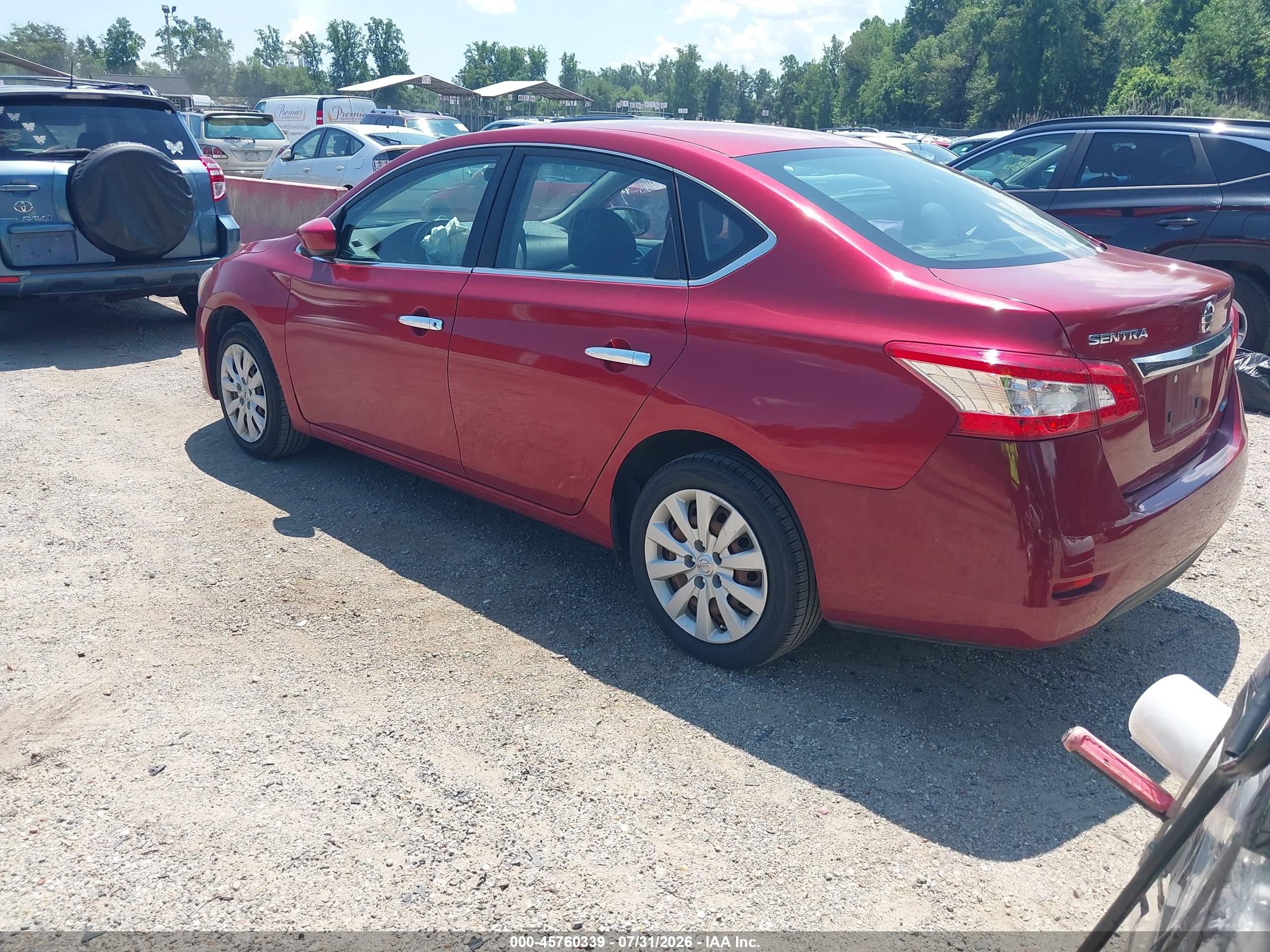 2014 Nissan Sentra S Red vin: 3N1AB7AP4EY266074