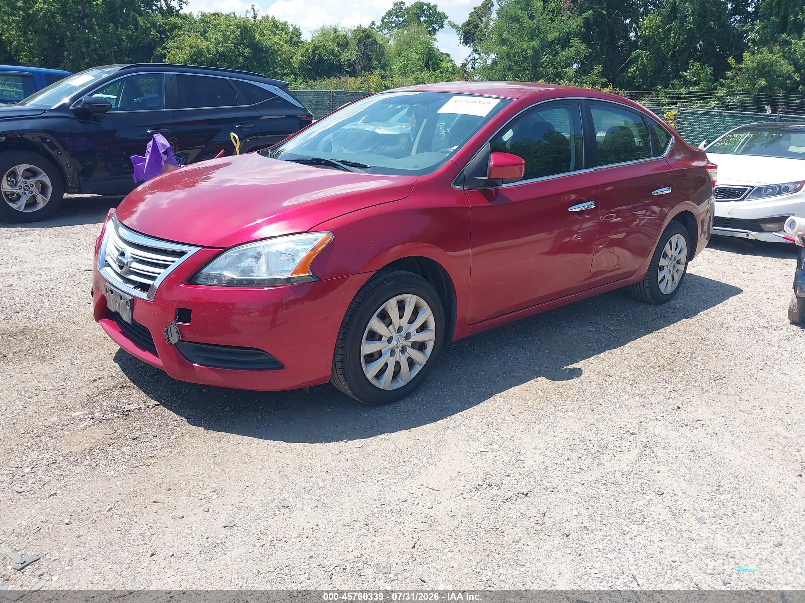 2014 Nissan Sentra S Red vin: 3N1AB7AP4EY266074