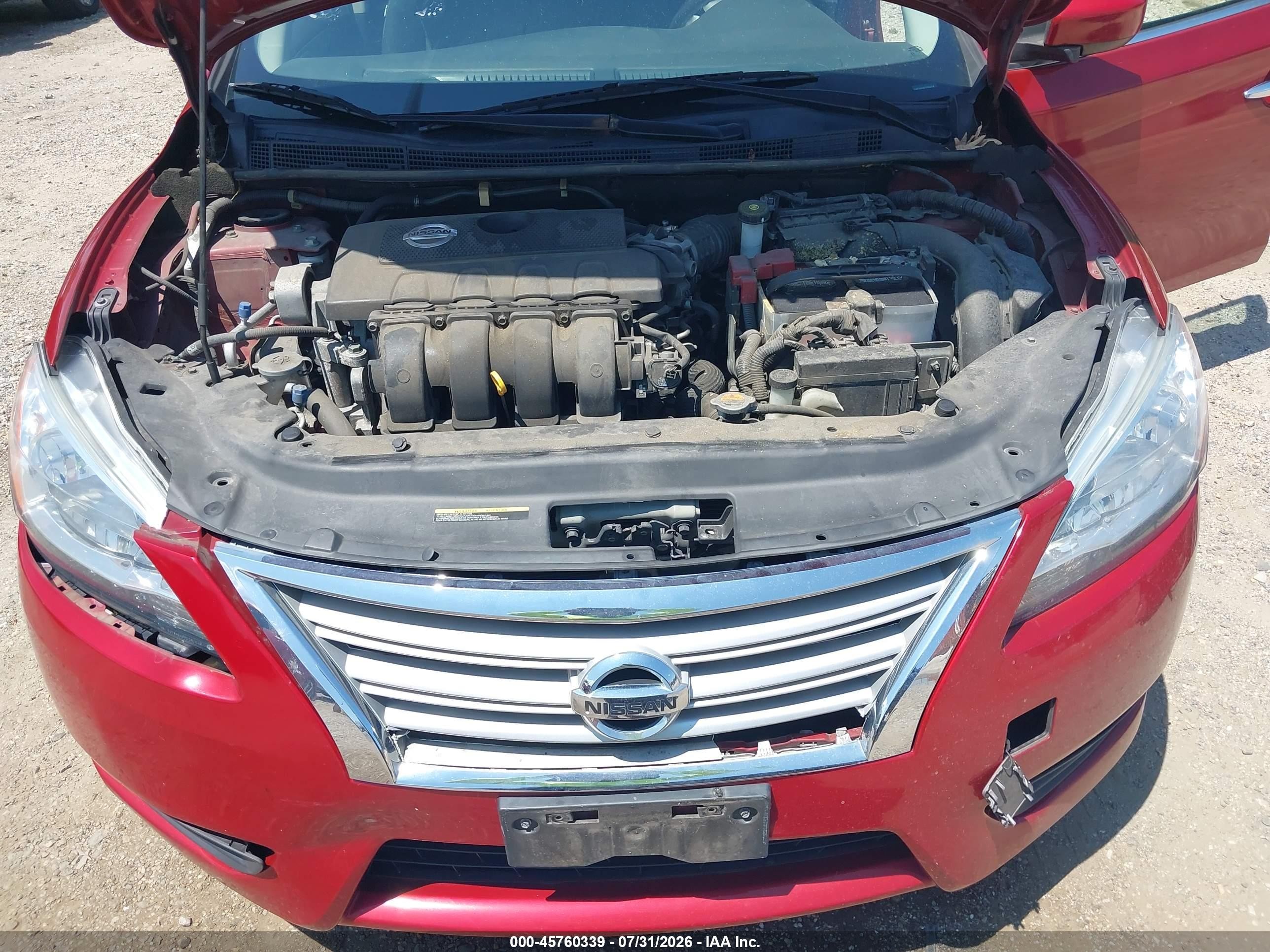 2014 Nissan Sentra S Red vin: 3N1AB7AP4EY266074