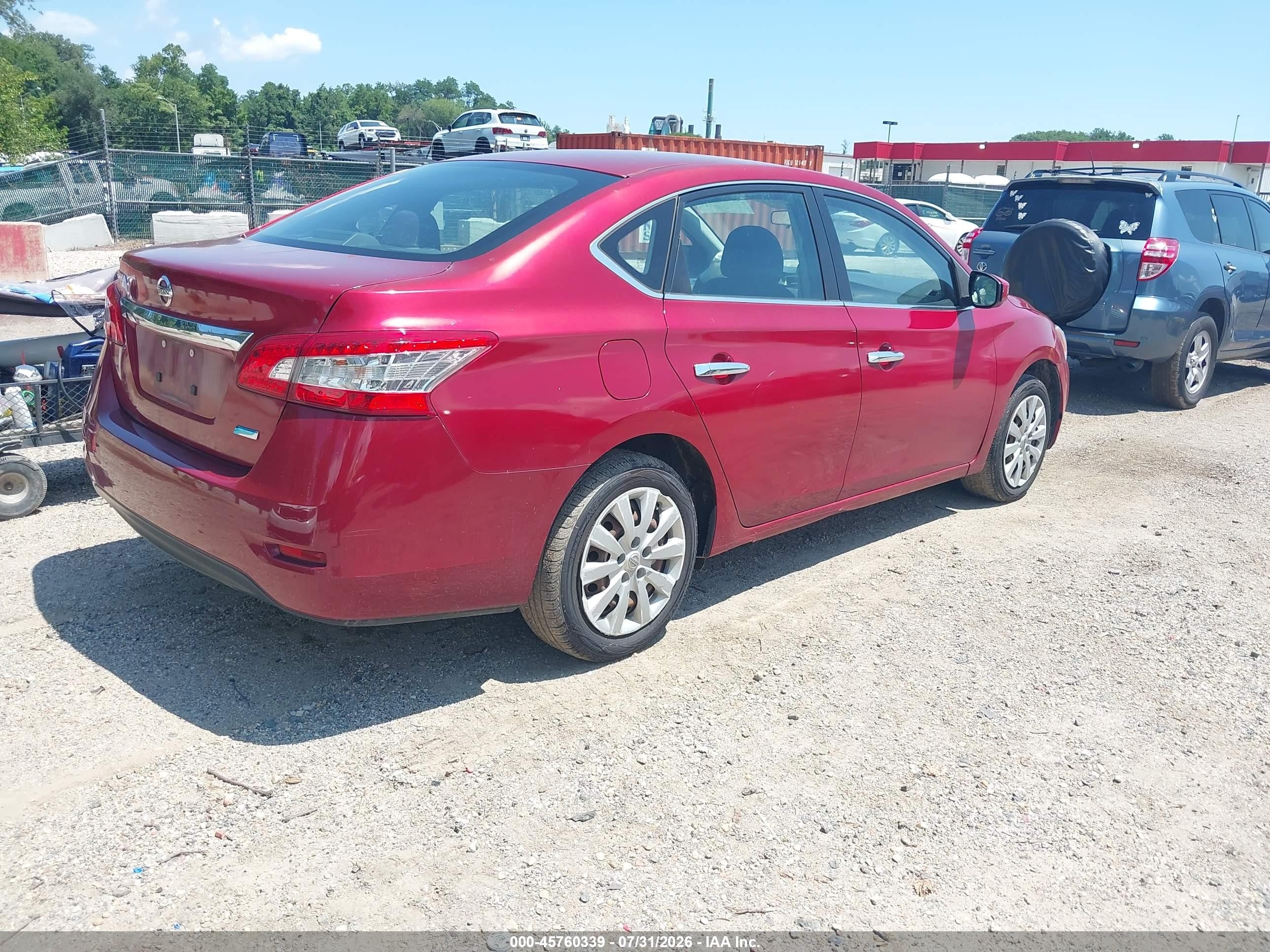 2014 Nissan Sentra S Red vin: 3N1AB7AP4EY266074