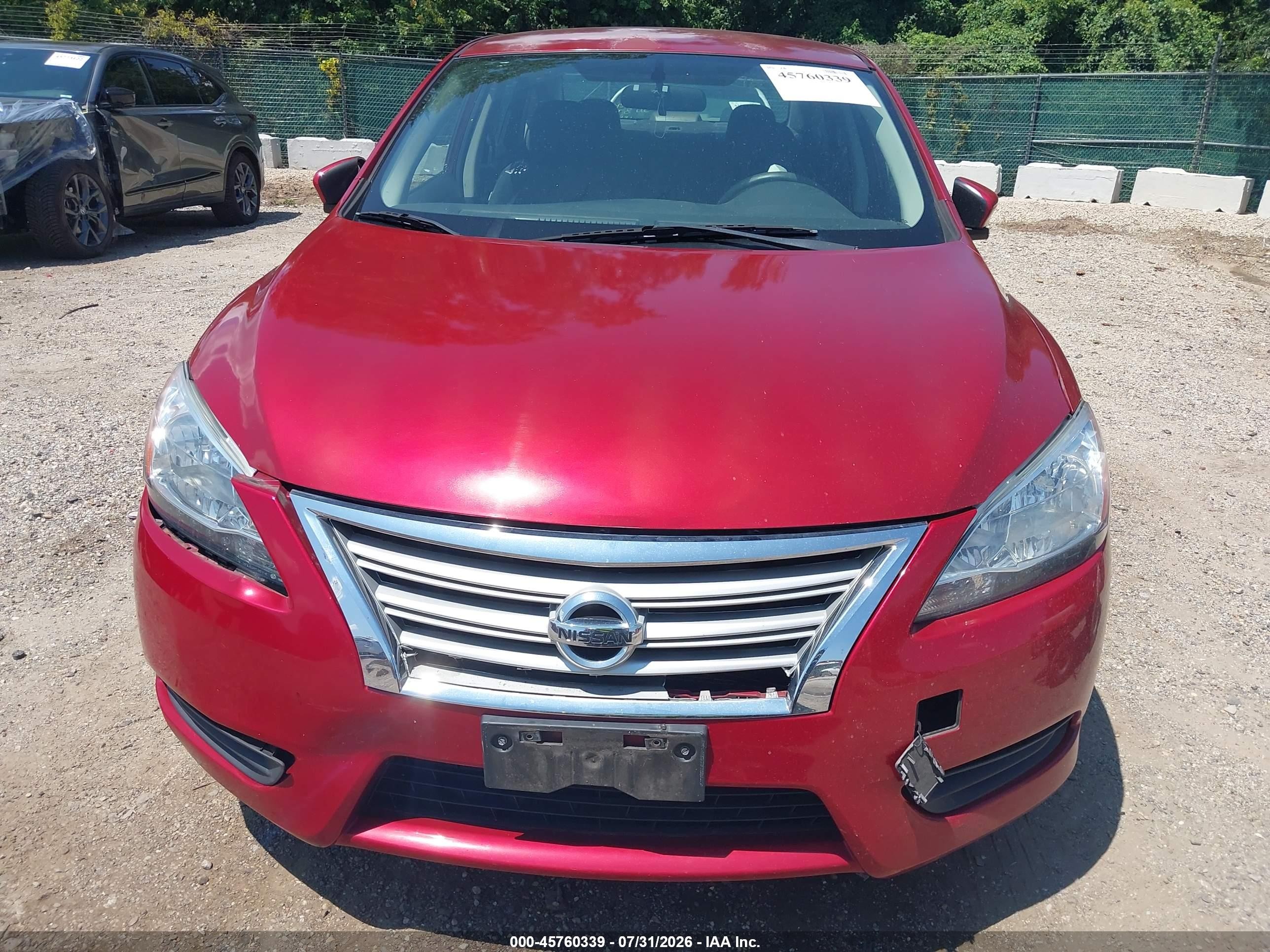 2014 Nissan Sentra S Red vin: 3N1AB7AP4EY266074
