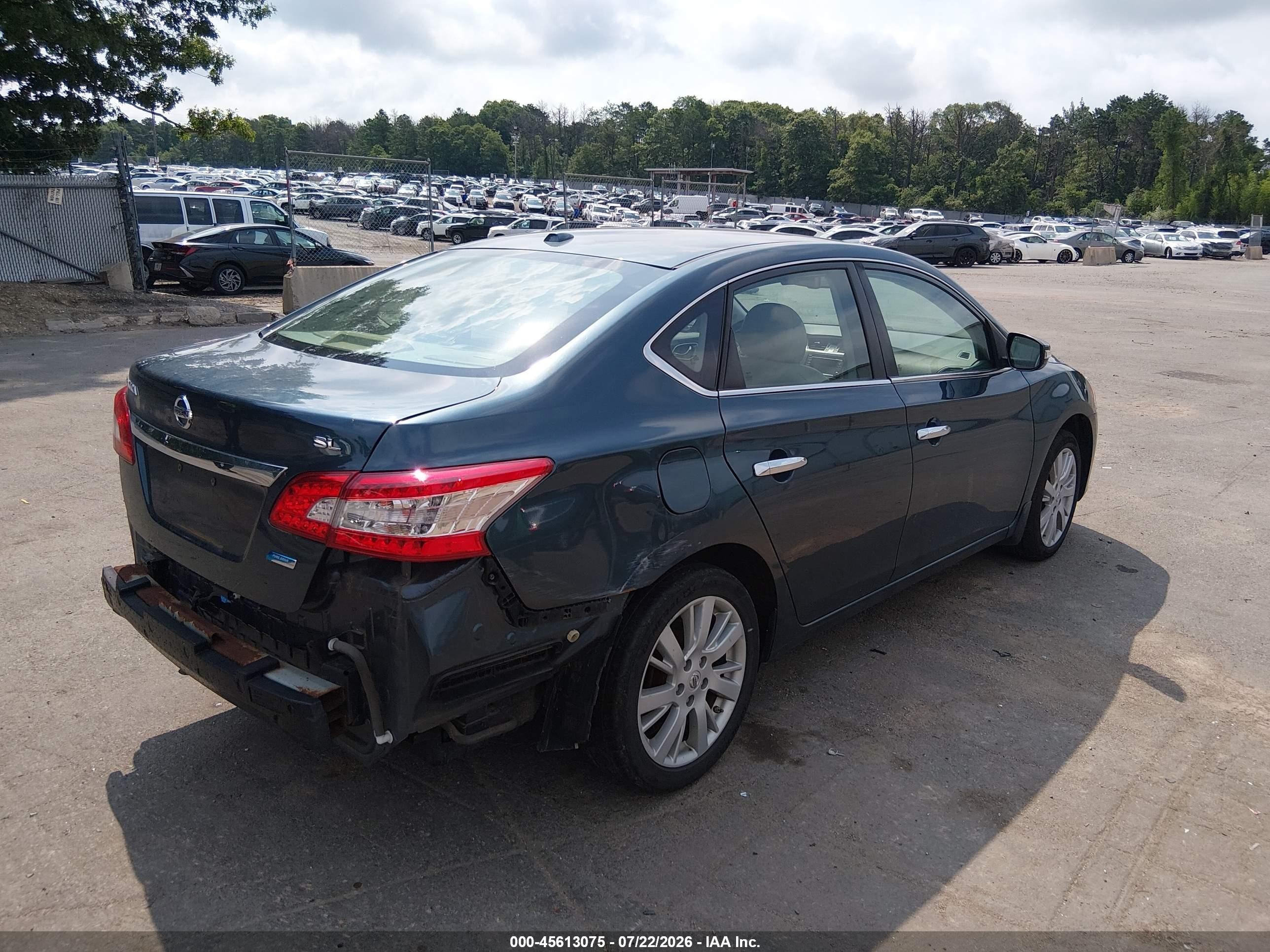 2014 Nissan Sentra Sl Blue vin: 3N1AB7AP4EY281710