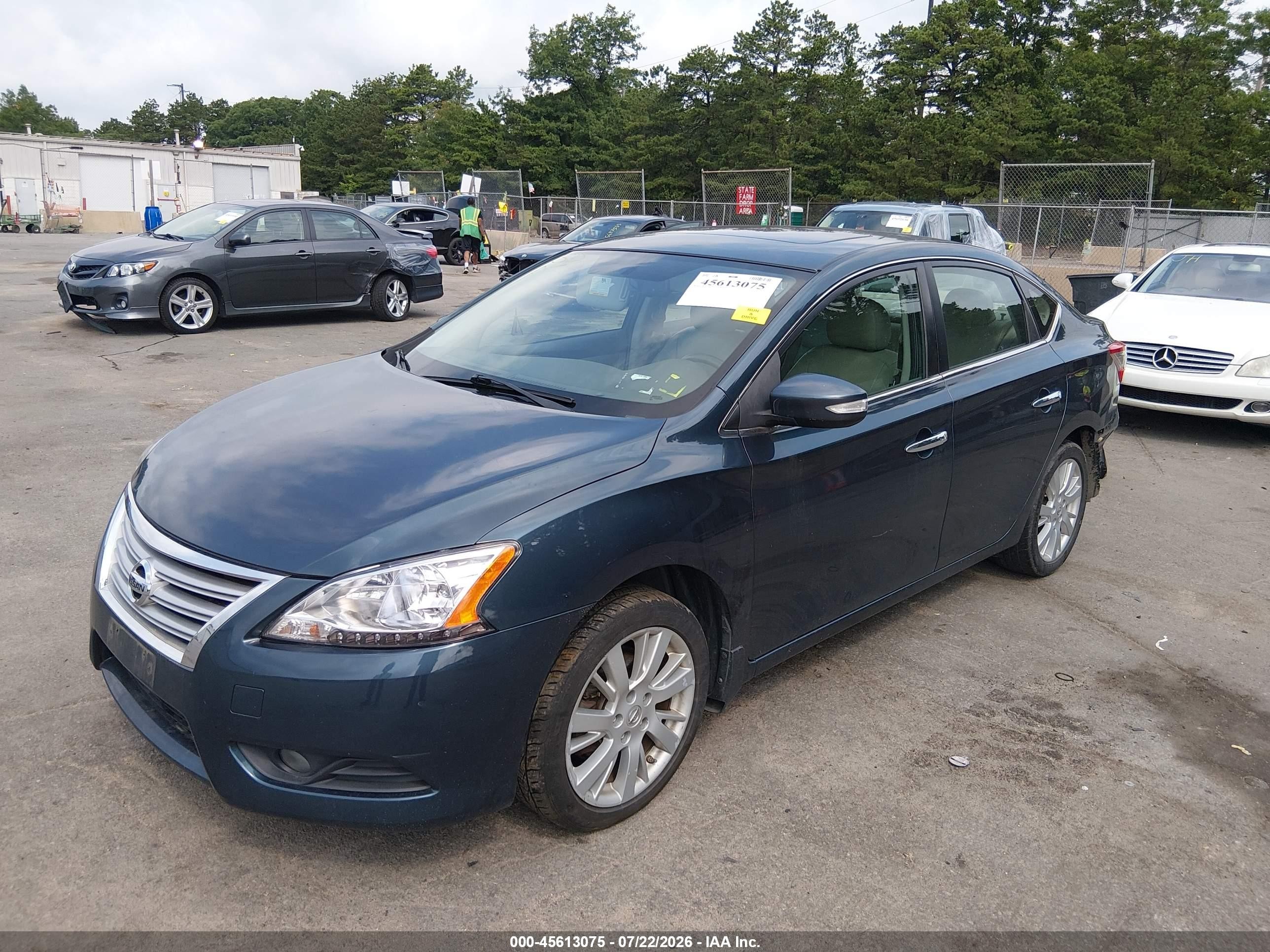 2014 Nissan Sentra Sl Blue vin: 3N1AB7AP4EY281710
