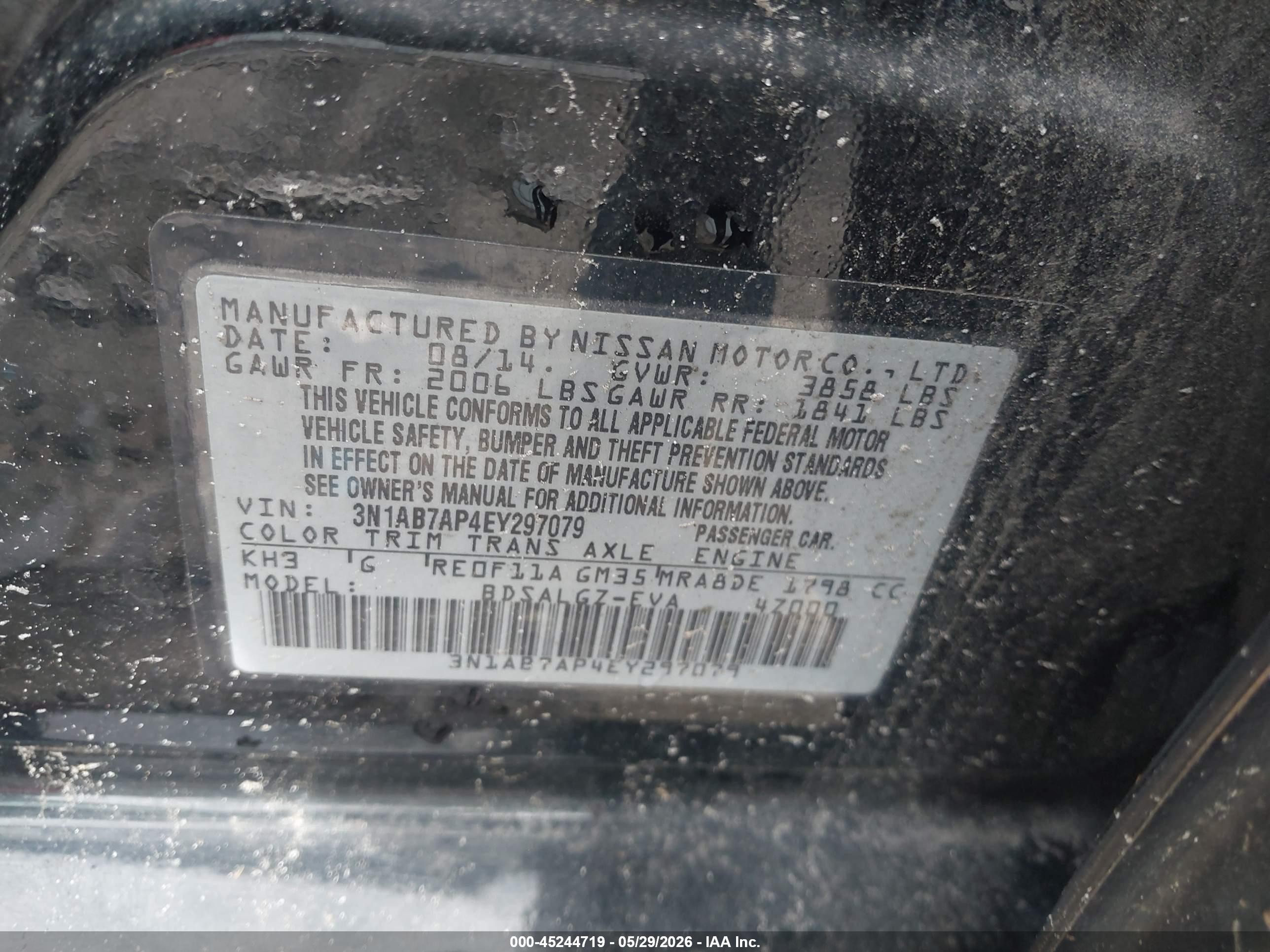 2014 Nissan Sentra Sl Black vin: 3N1AB7AP4EY297079