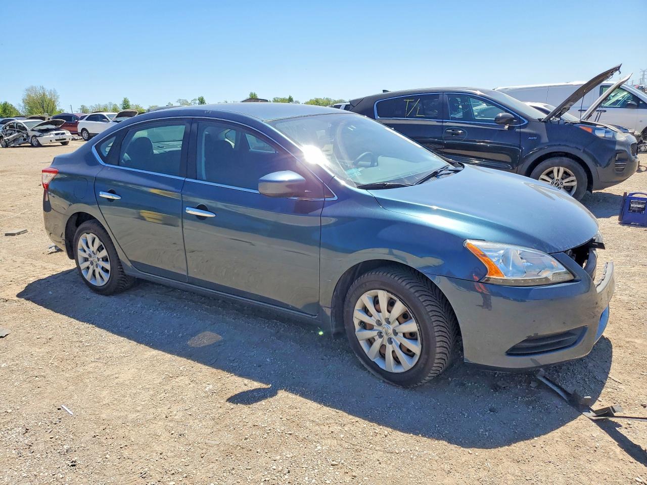 2014 Nissan Sentra Sv Blue vin: 3N1AB7AP4EY309022