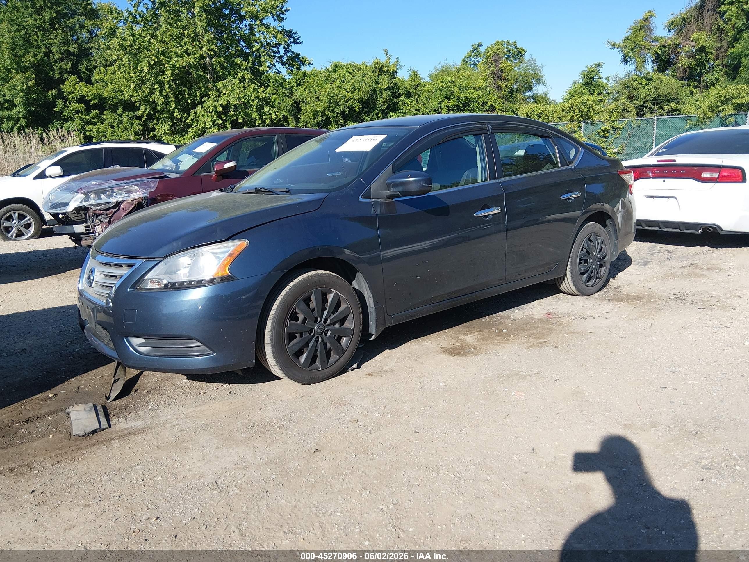 2014 Nissan Sentra Sv Blue vin: 3N1AB7AP4EY317413