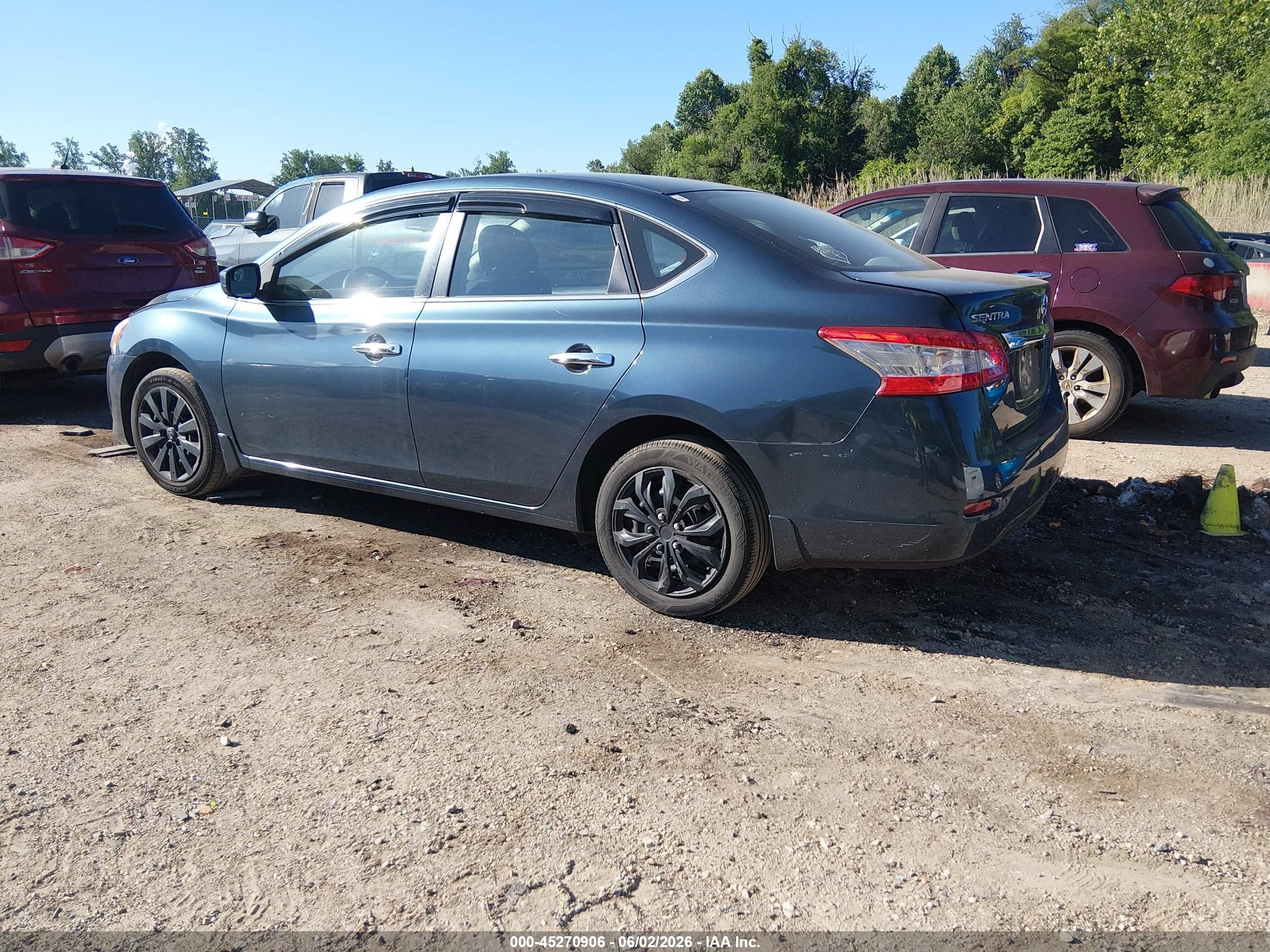 2014 Nissan Sentra Sv Blue vin: 3N1AB7AP4EY317413