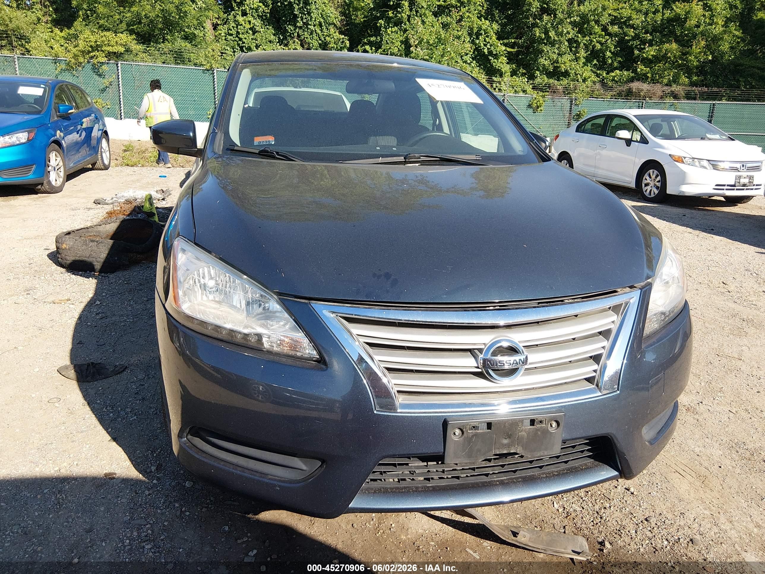 2014 Nissan Sentra Sv Blue vin: 3N1AB7AP4EY317413