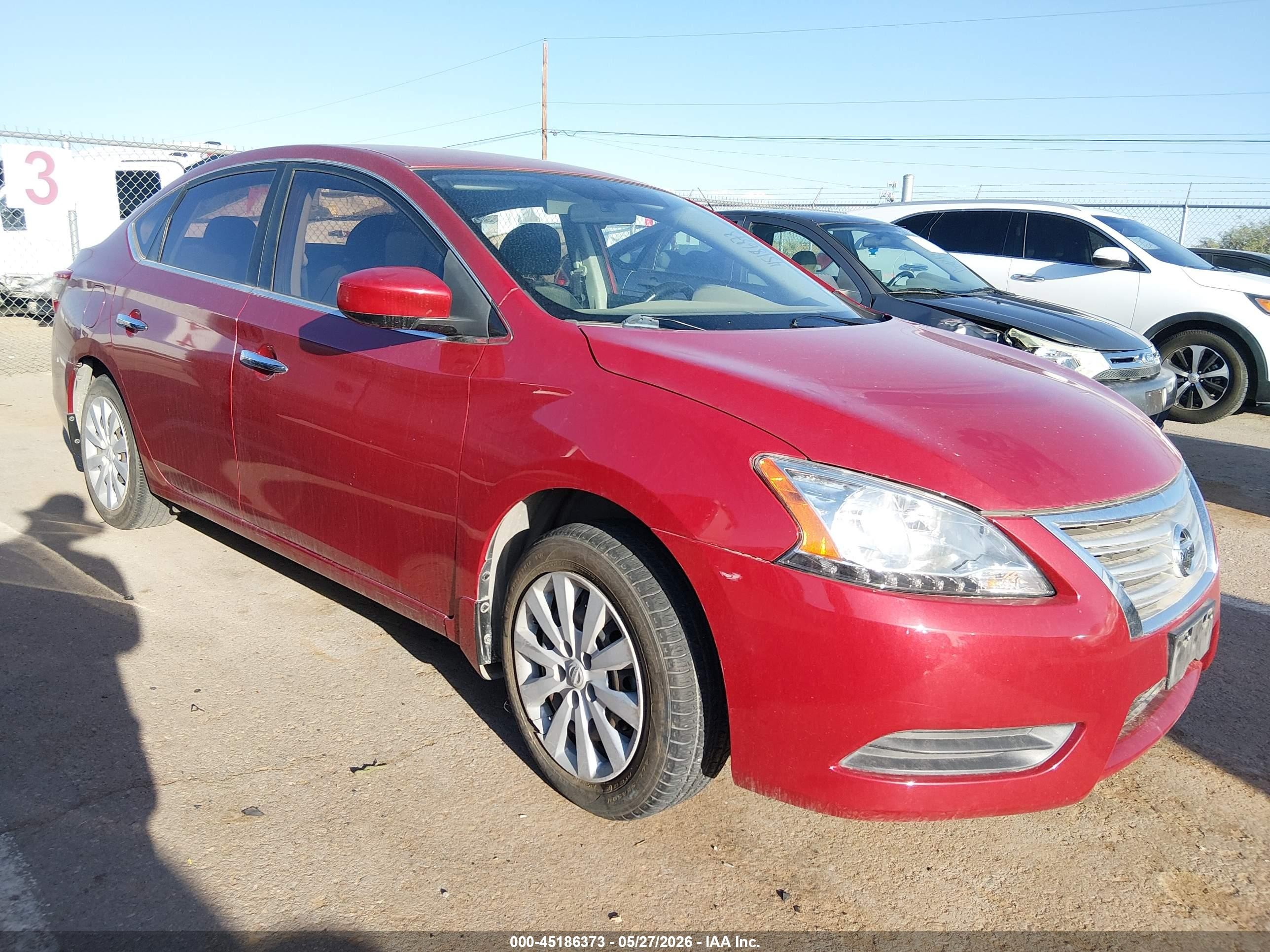 2014 Nissan Sentra Sv Red vin: 3N1AB7AP4EY328508