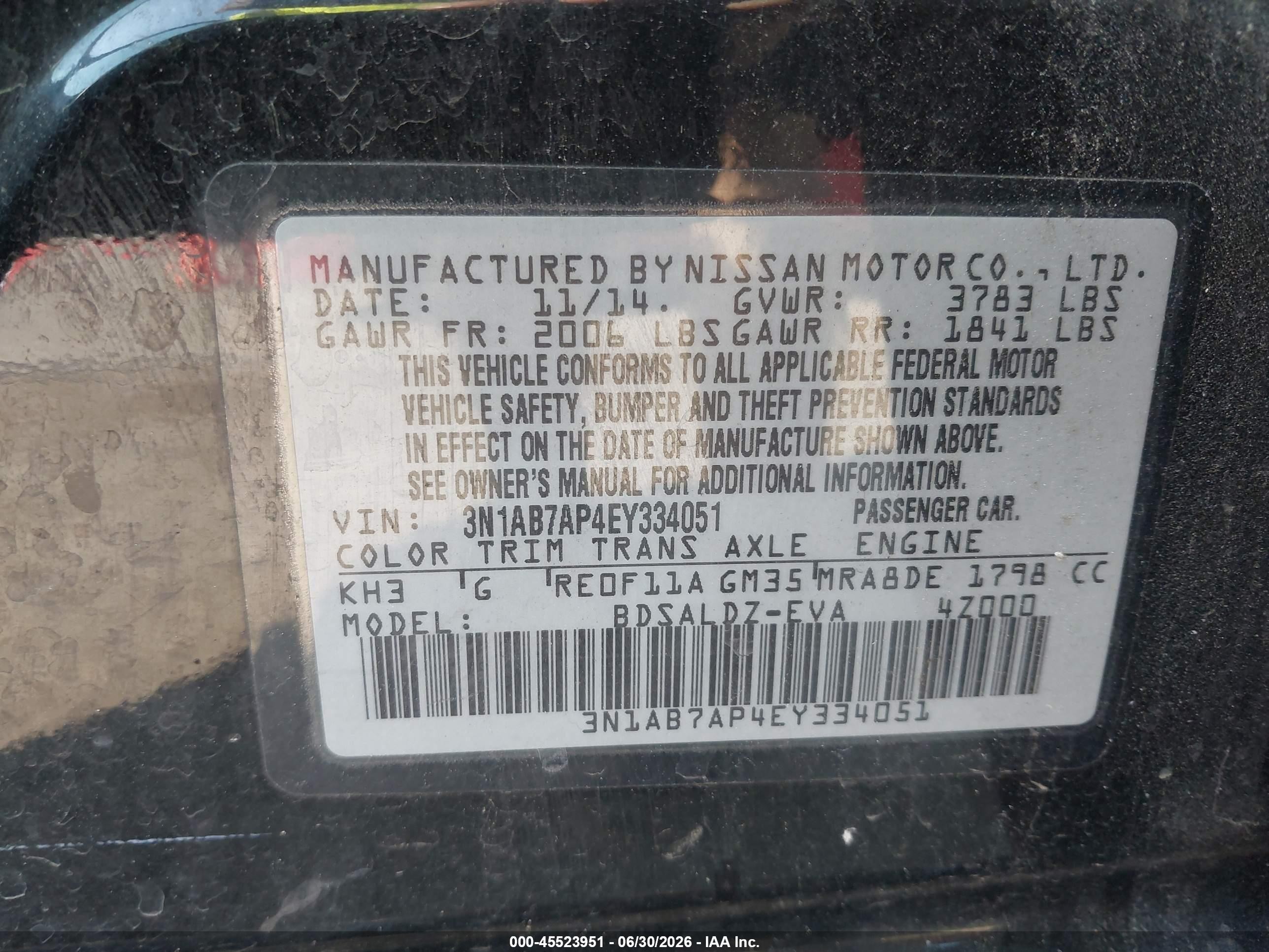 2014 Nissan Sentra Sv Черный vin: 3N1AB7AP4EY334051