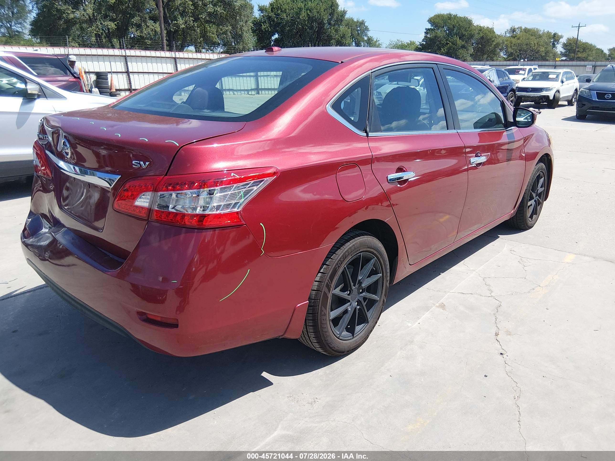 2015 Nissan Sentra Sv Red vin: 3N1AB7AP4FL659684