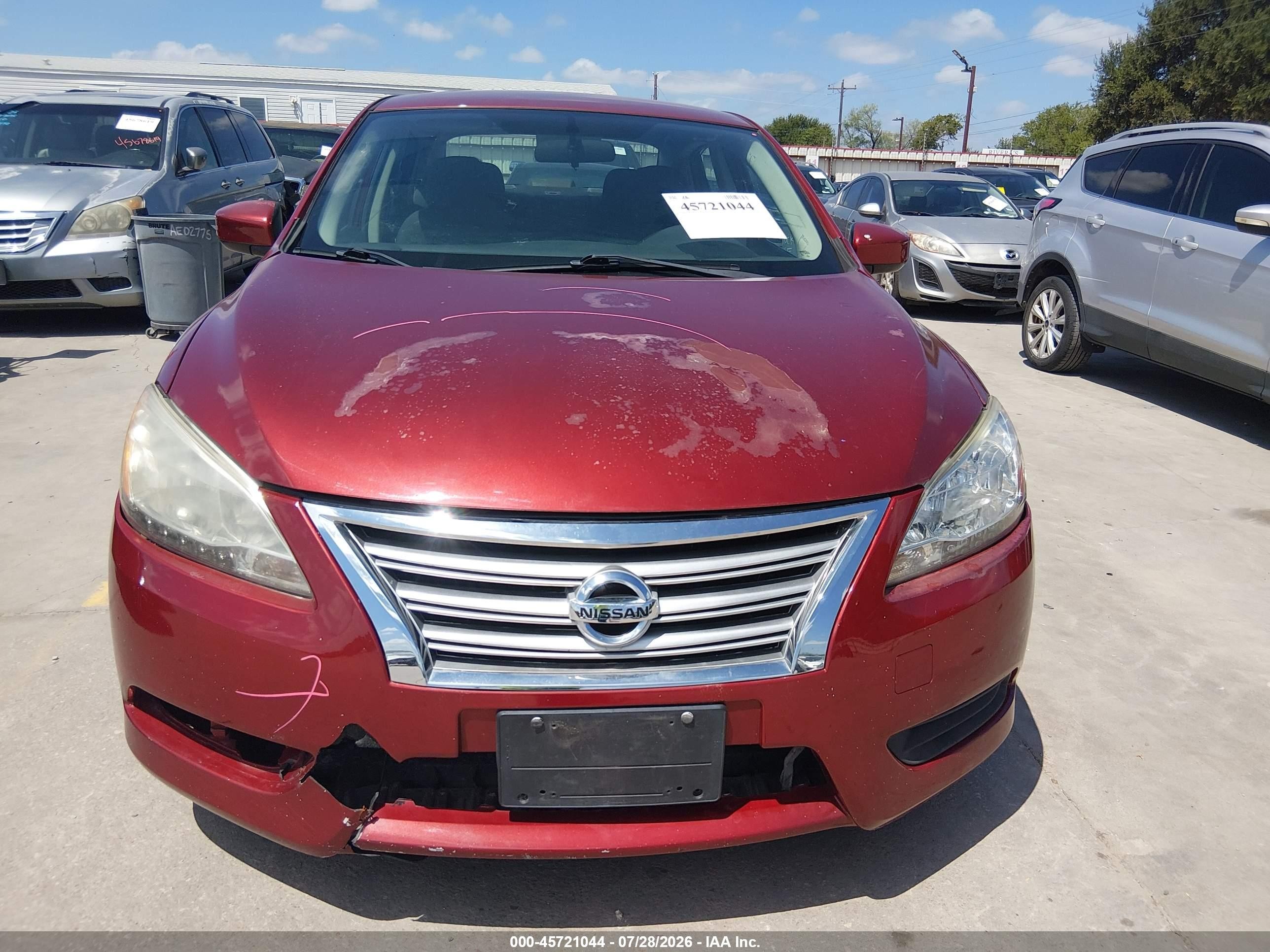 2015 Nissan Sentra Sv Red vin: 3N1AB7AP4FL659684