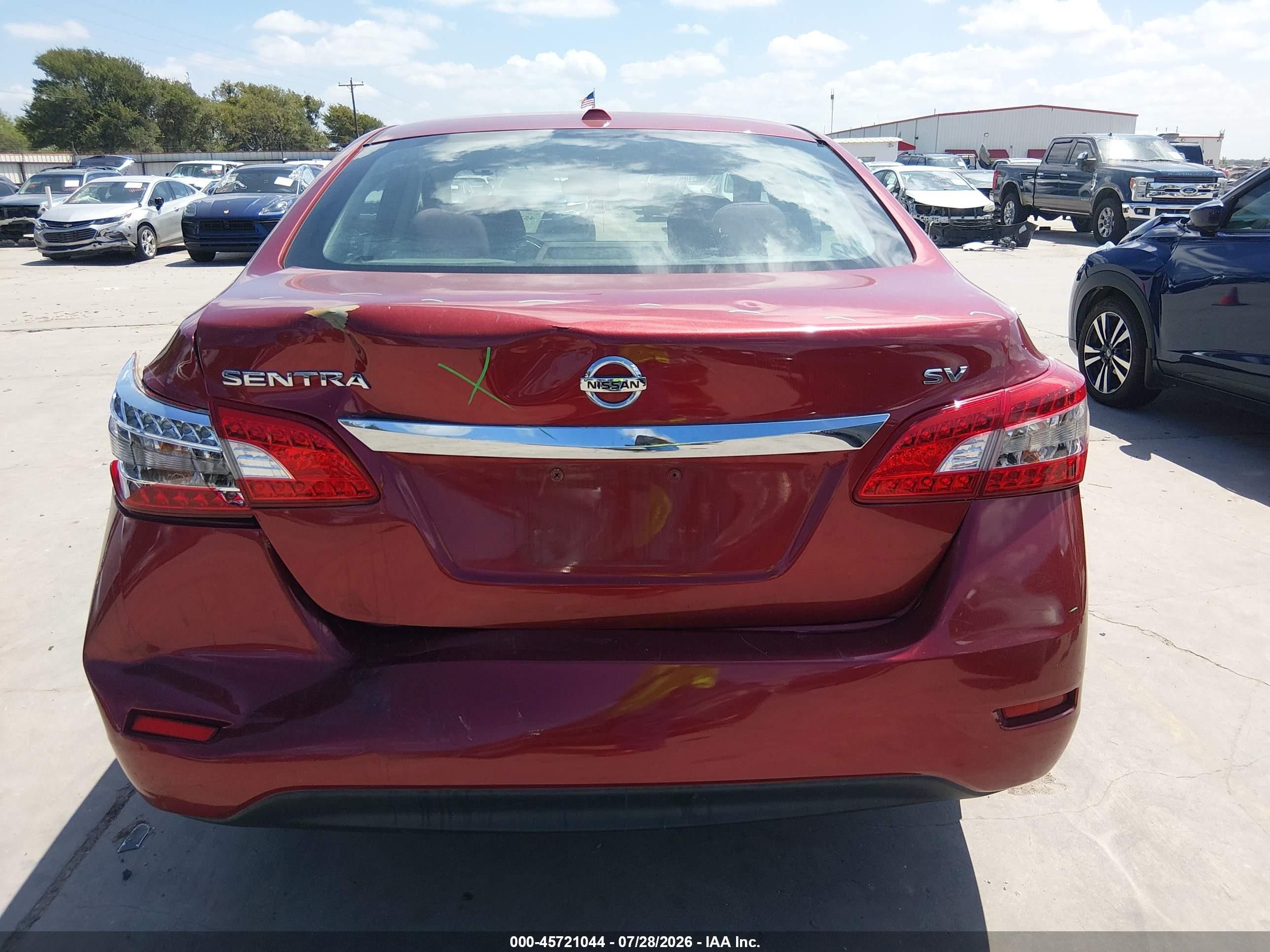 2015 Nissan Sentra Sv Red vin: 3N1AB7AP4FL659684