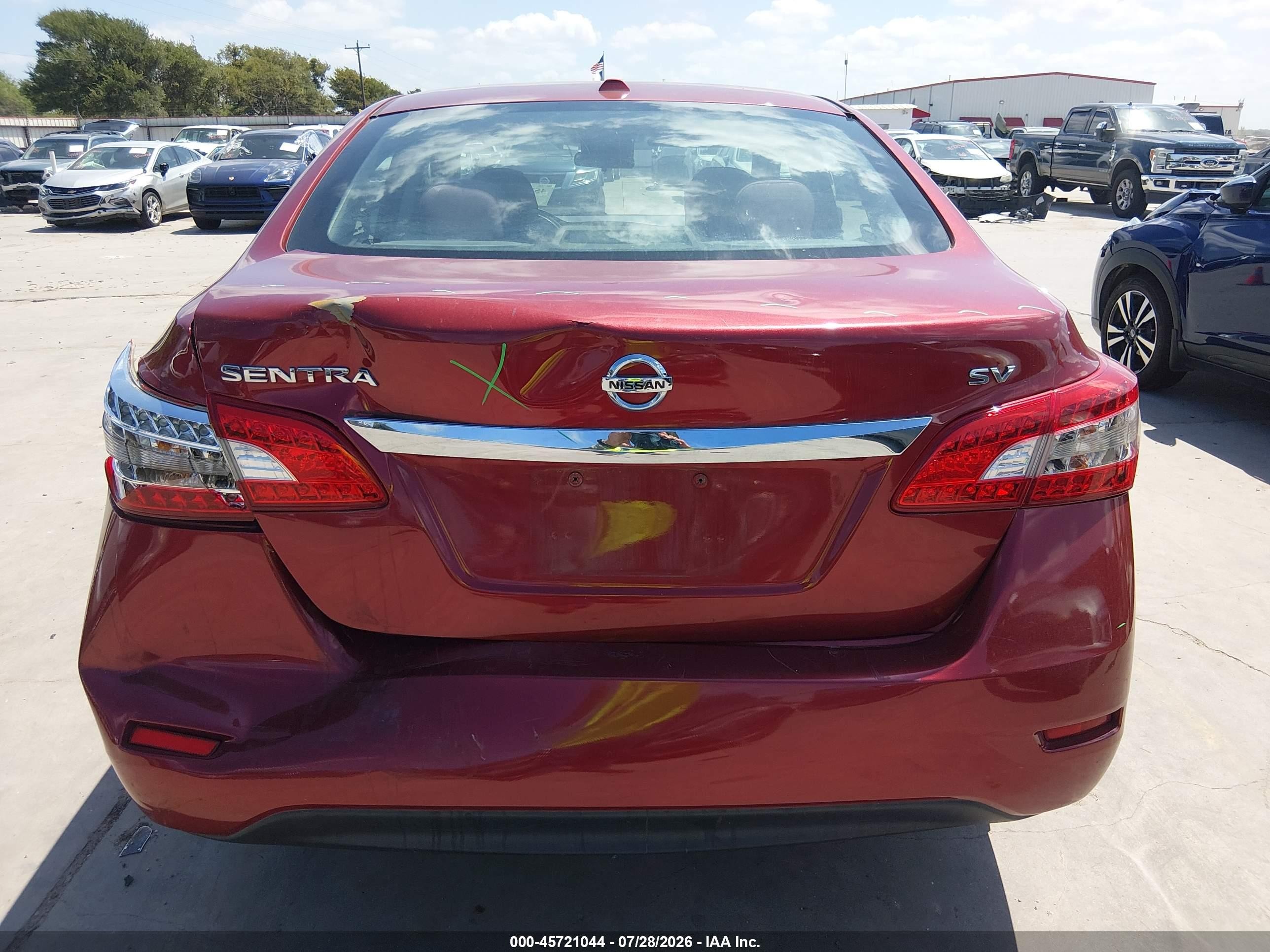 2015 Nissan Sentra Sv Red vin: 3N1AB7AP4FL659684