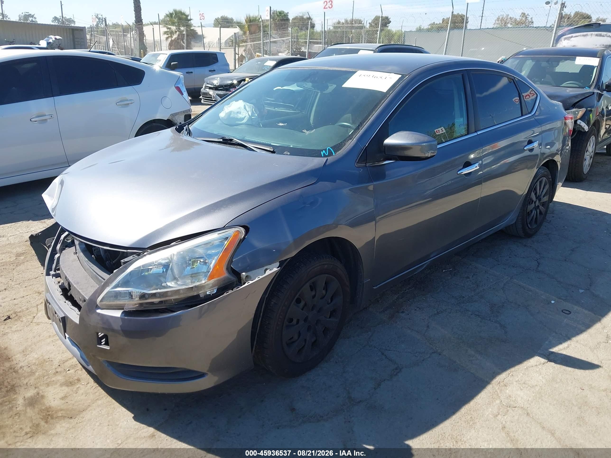 2015 Nissan Sentra Sv Gray vin: 3N1AB7AP4FL679076