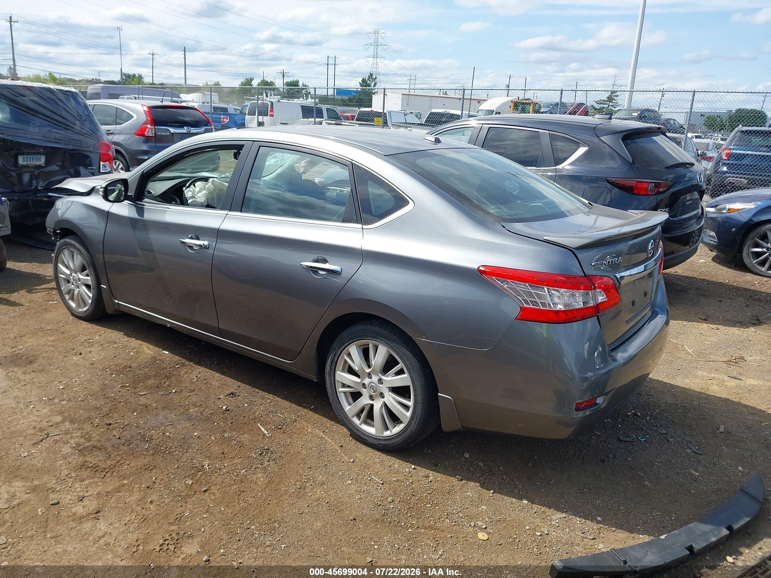 2015 Nissan Sentra Sl Gray vin: 3N1AB7AP4FY225820