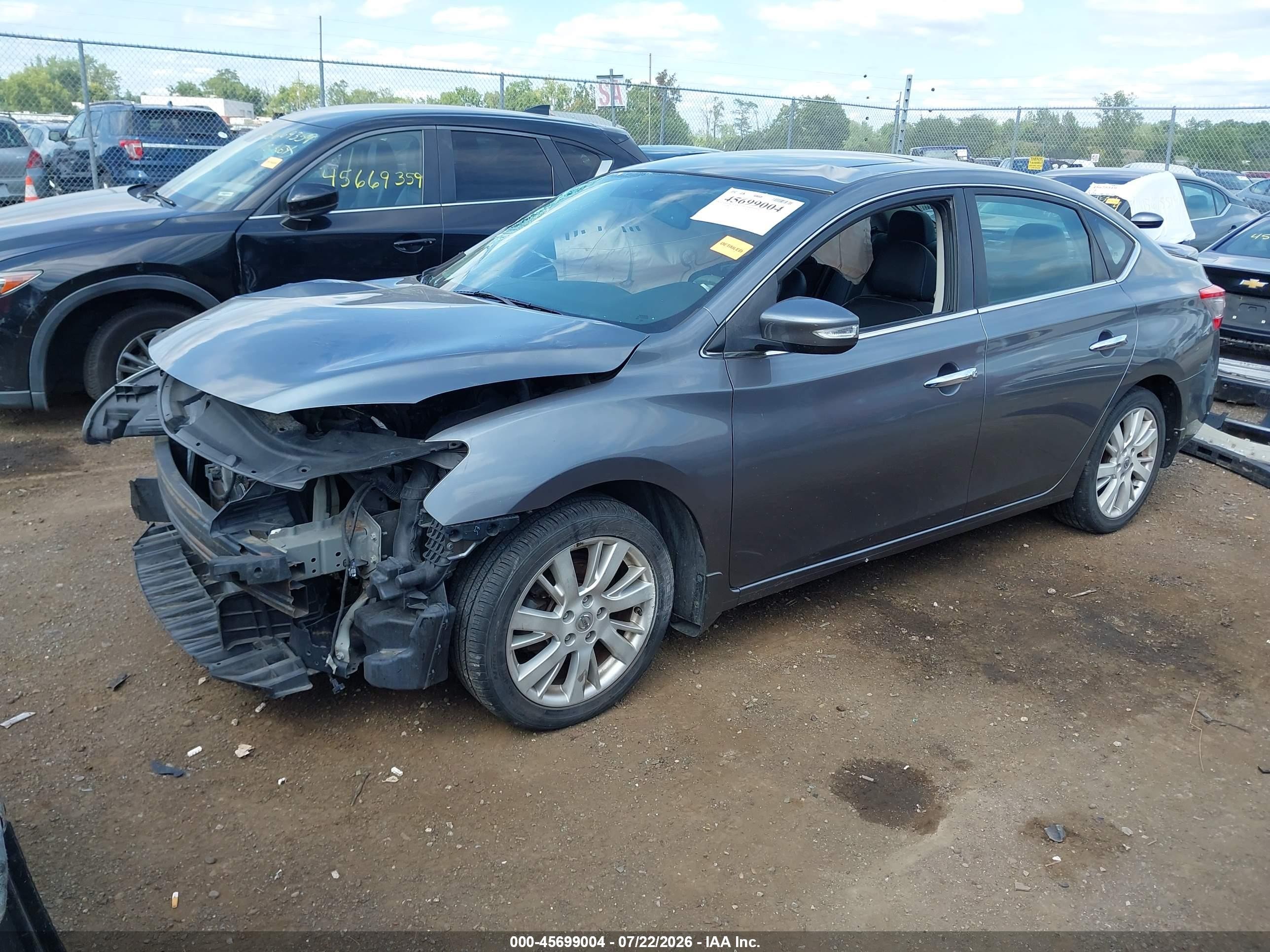 2015 Nissan Sentra Sl Gray vin: 3N1AB7AP4FY225820