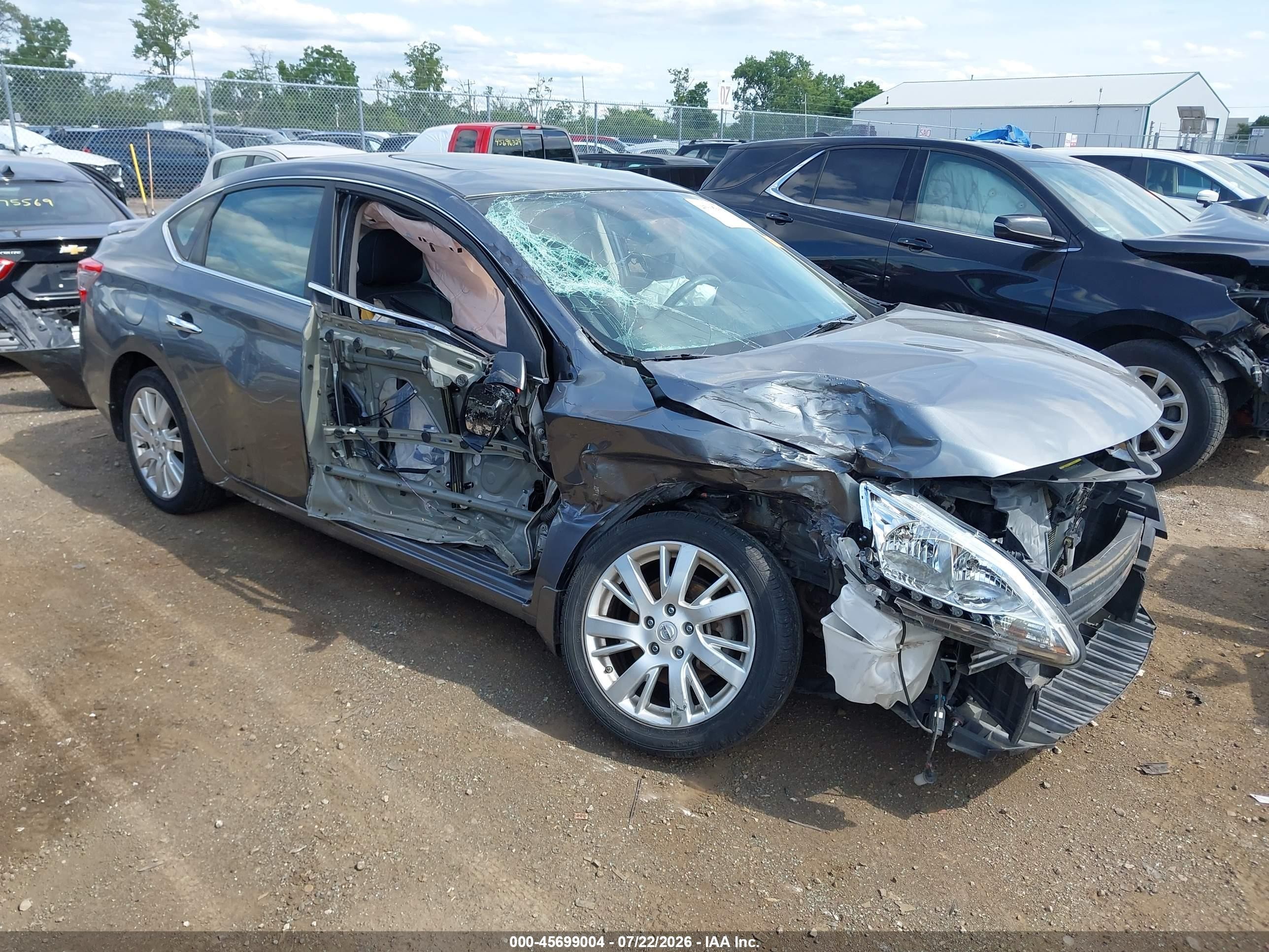 2015 Nissan Sentra Sl Gray vin: 3N1AB7AP4FY225820