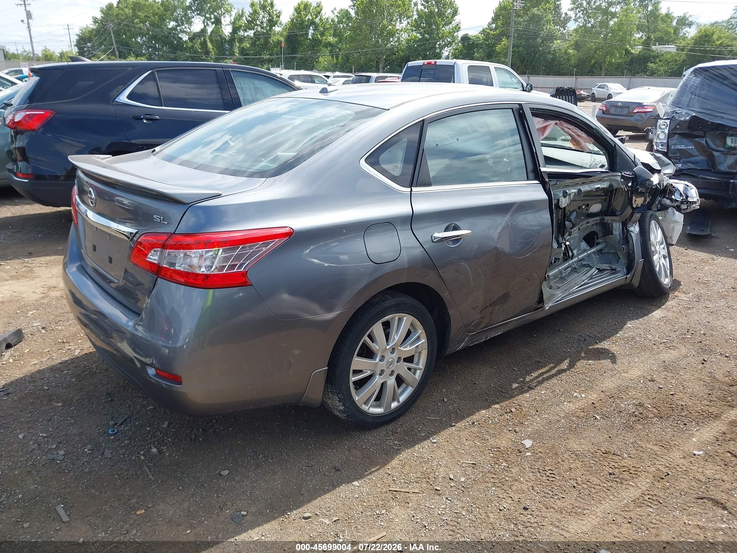 2015 Nissan Sentra Sl Gray vin: 3N1AB7AP4FY225820