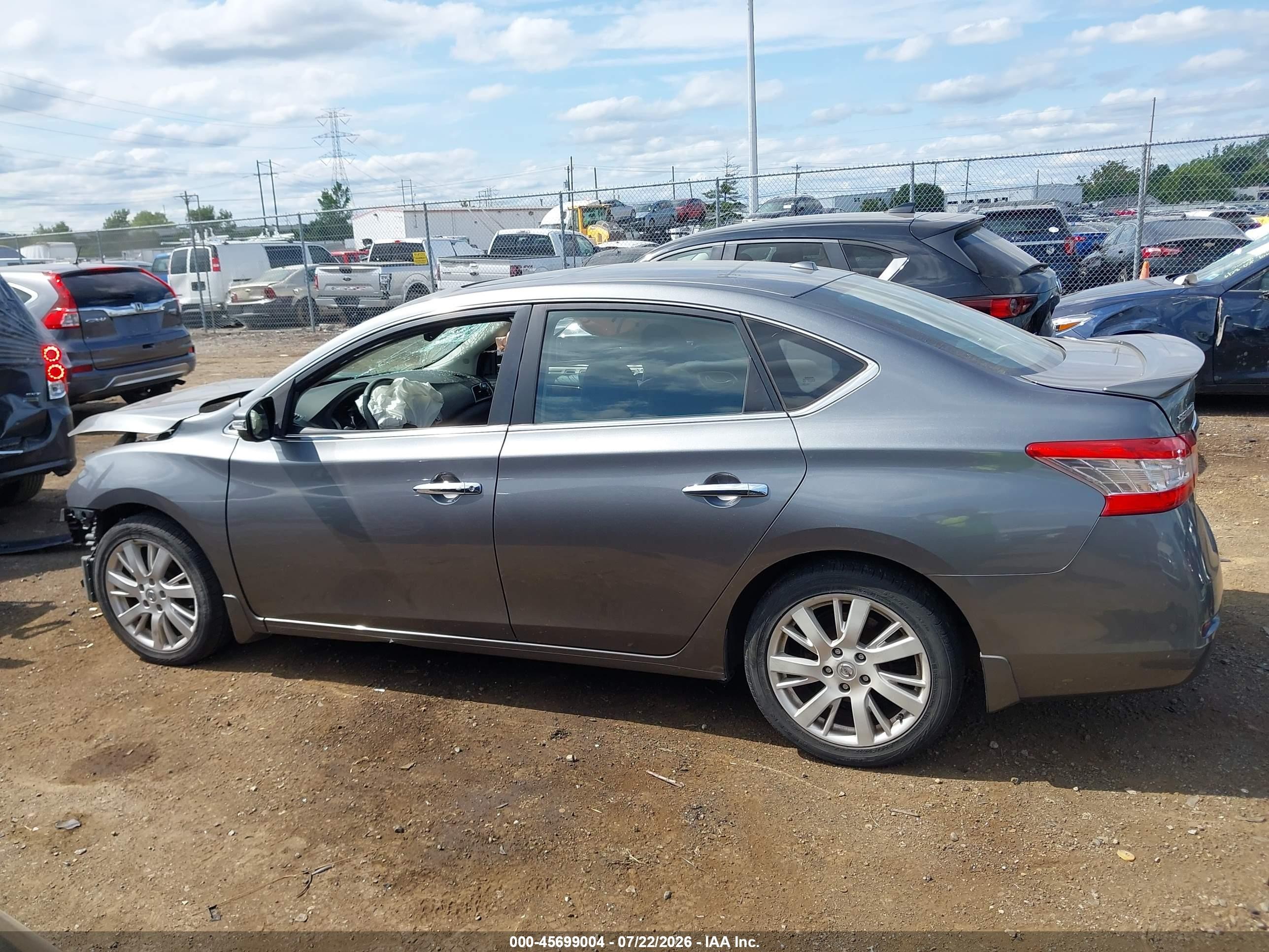 2015 Nissan Sentra Sl Gray vin: 3N1AB7AP4FY225820