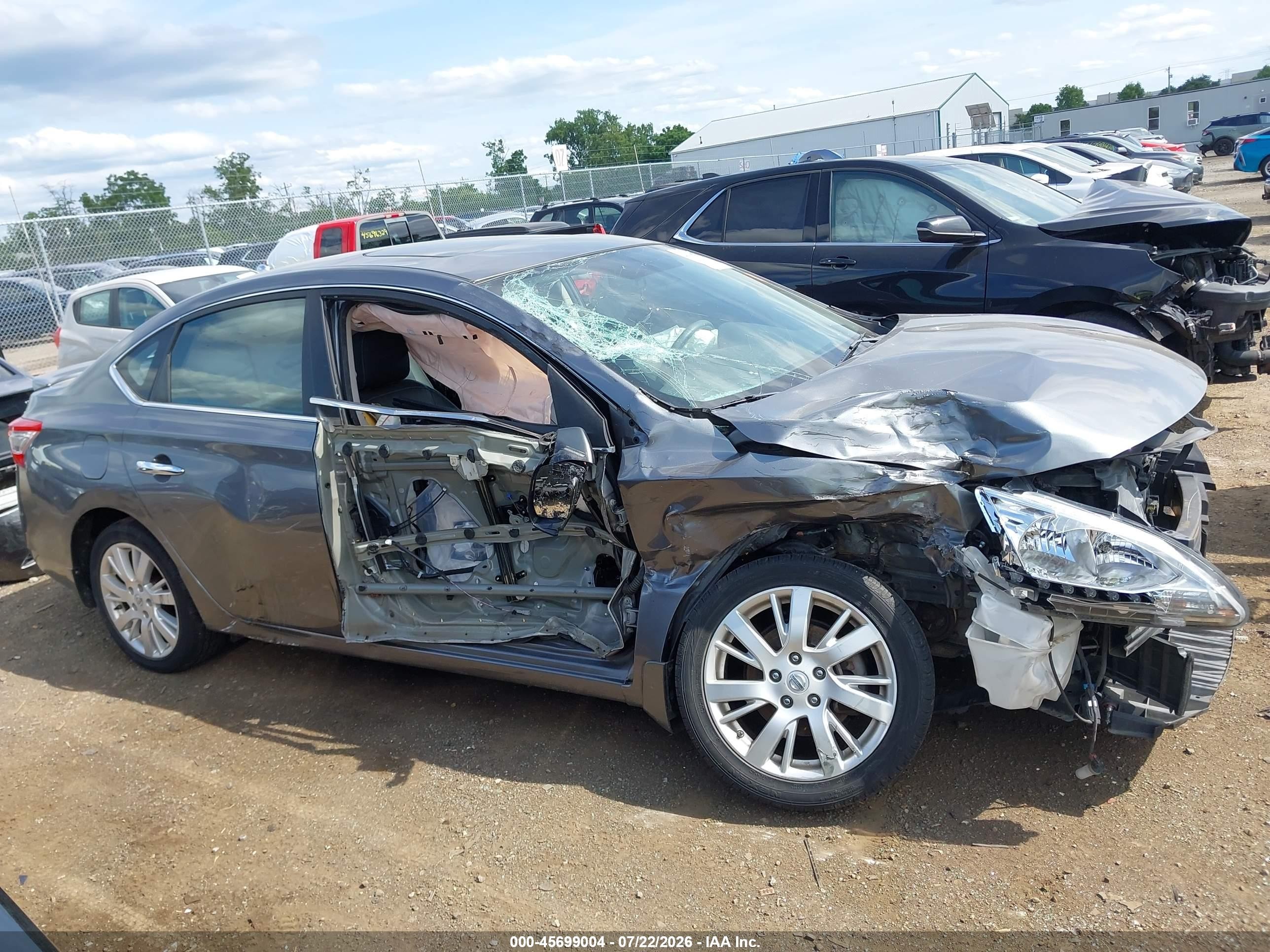 2015 Nissan Sentra Sl Gray vin: 3N1AB7AP4FY225820