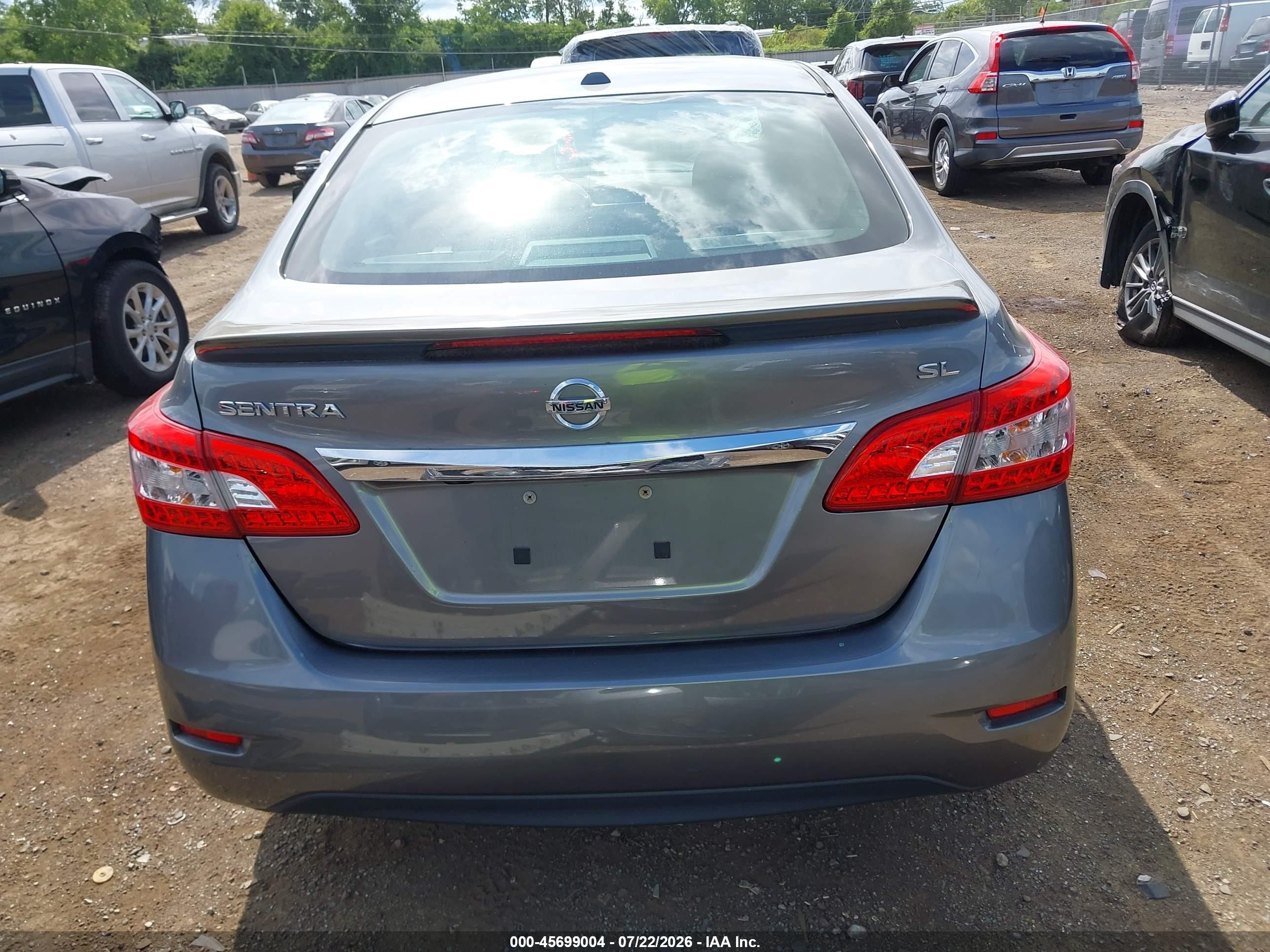 2015 Nissan Sentra Sl Gray vin: 3N1AB7AP4FY225820