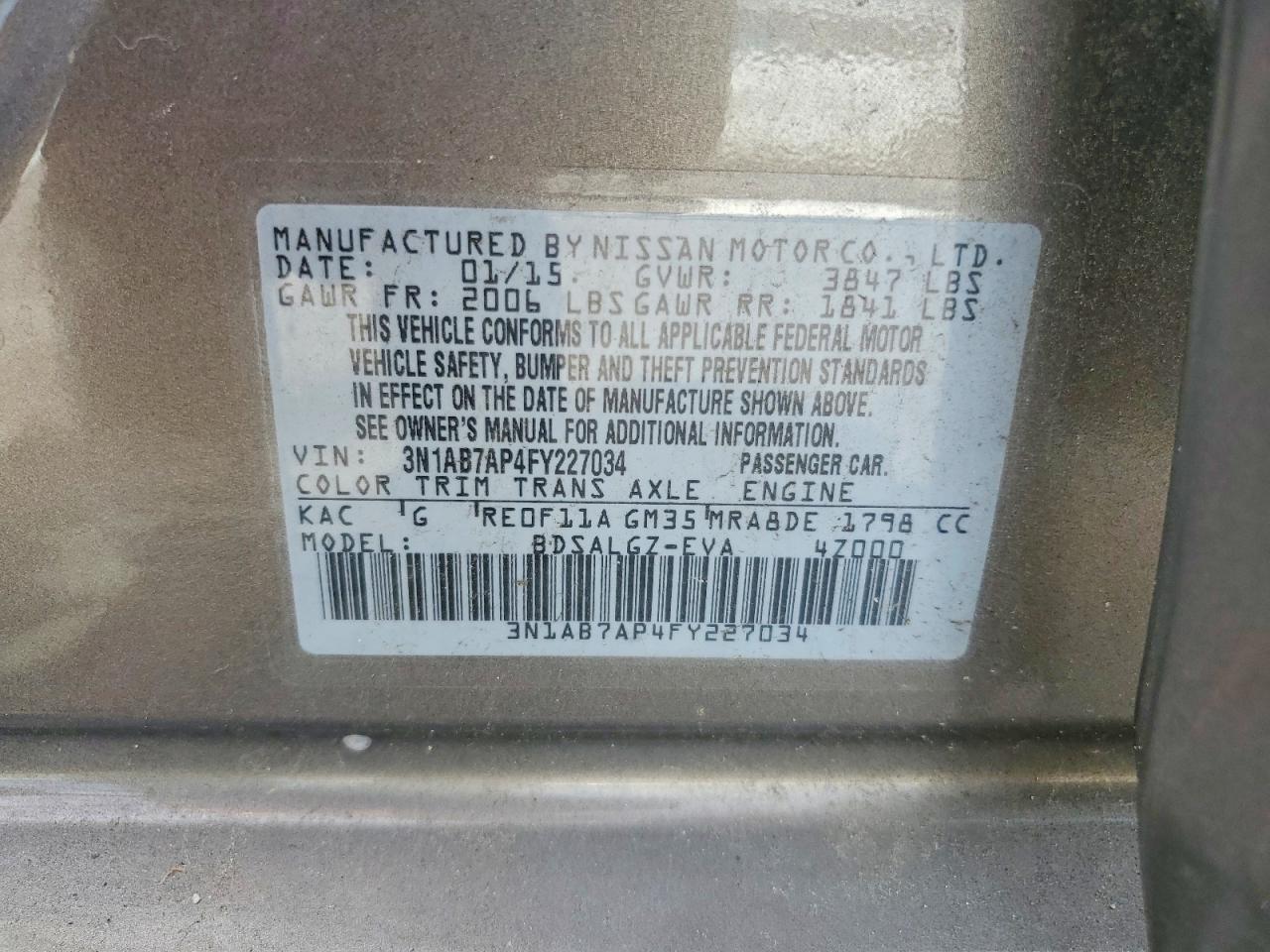 2015 Nissan Sentra Sl Silver vin: 3N1AB7AP4FY227034