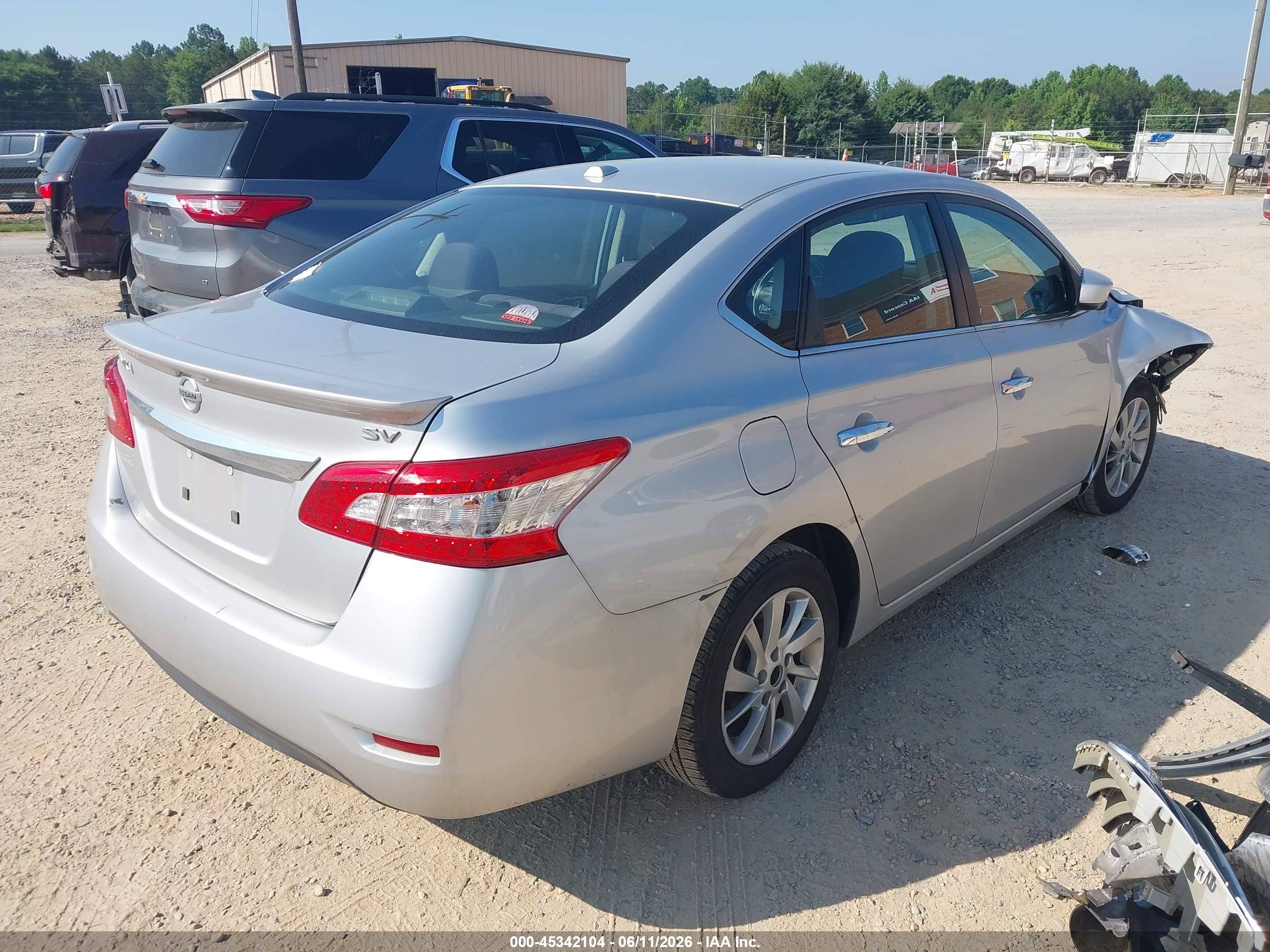 2015 Nissan Sentra Sv Silver vin: 3N1AB7AP4FY272572