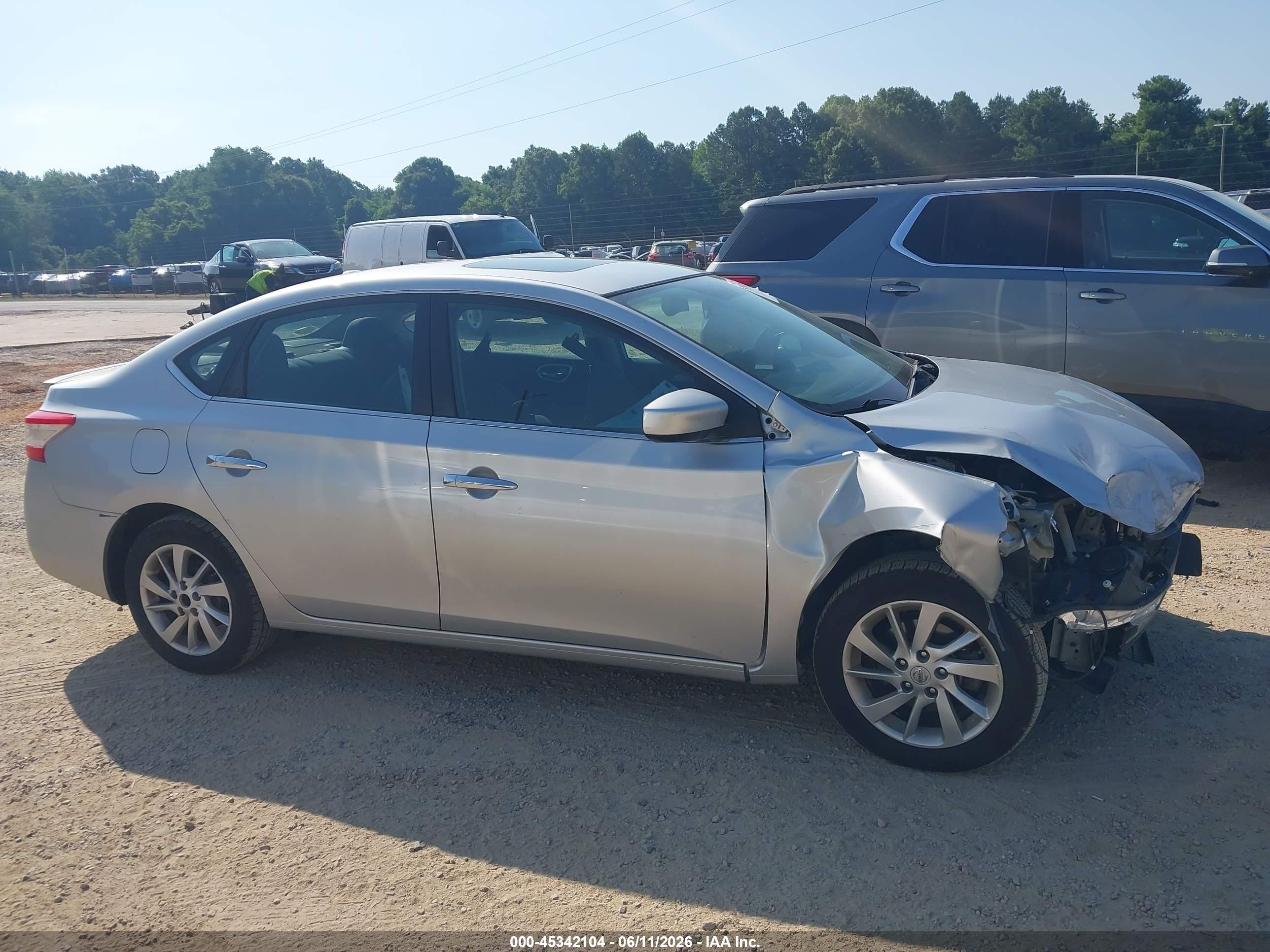 2015 Nissan Sentra Sv Silver vin: 3N1AB7AP4FY272572