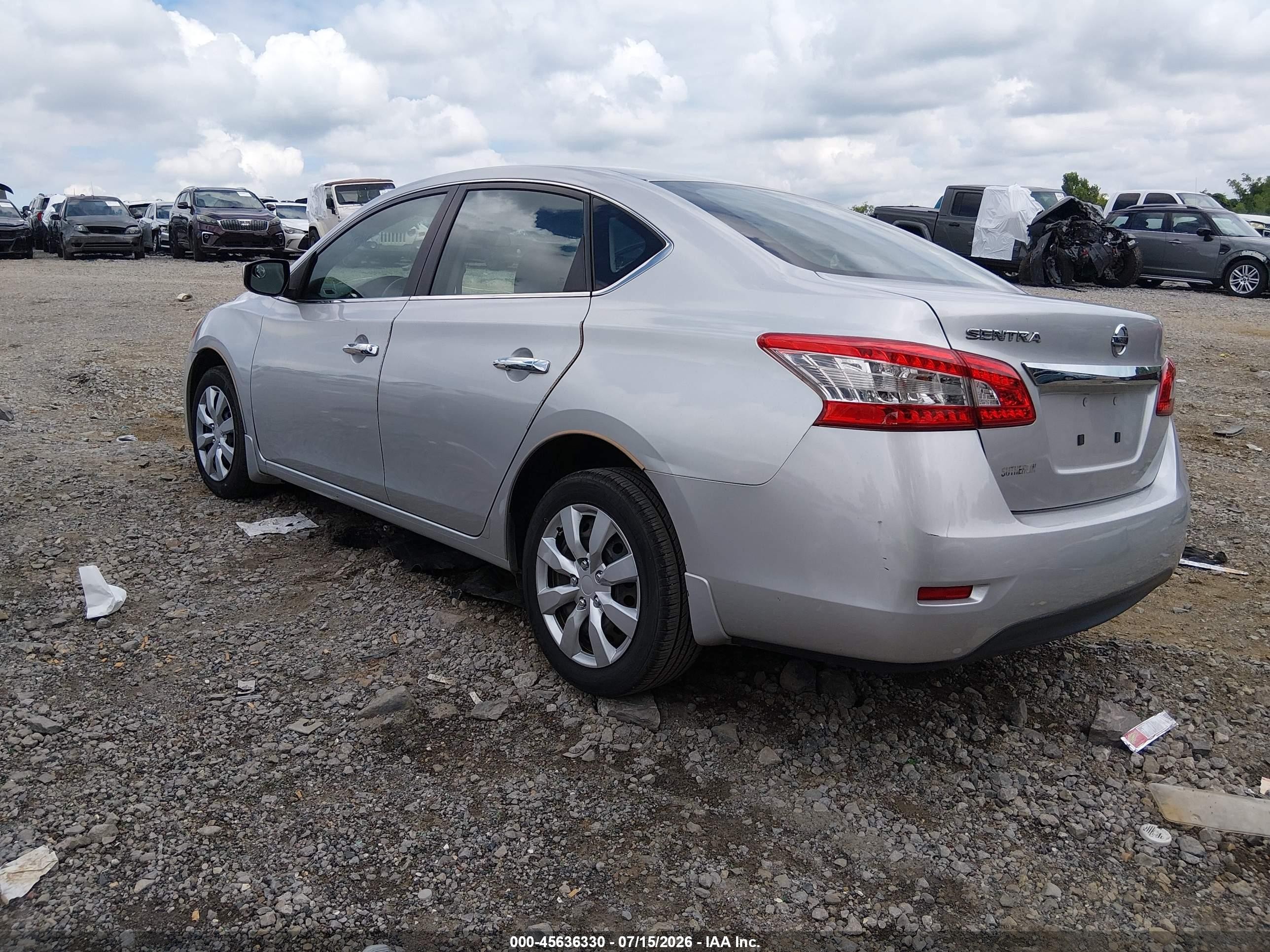 2015 Nissan Sentra S Silver vin: 3N1AB7AP4FY283071