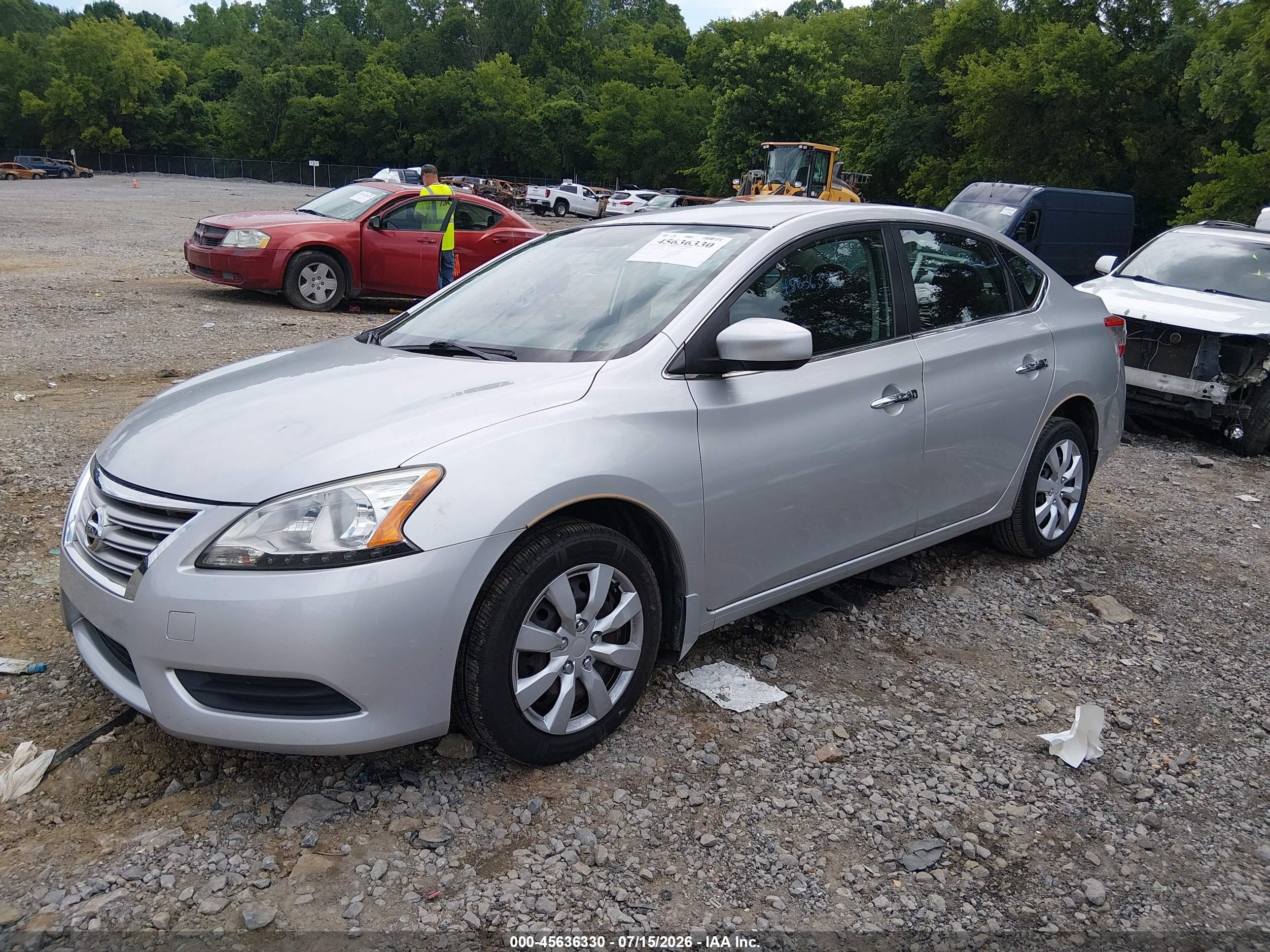 2015 Nissan Sentra S Silver vin: 3N1AB7AP4FY283071
