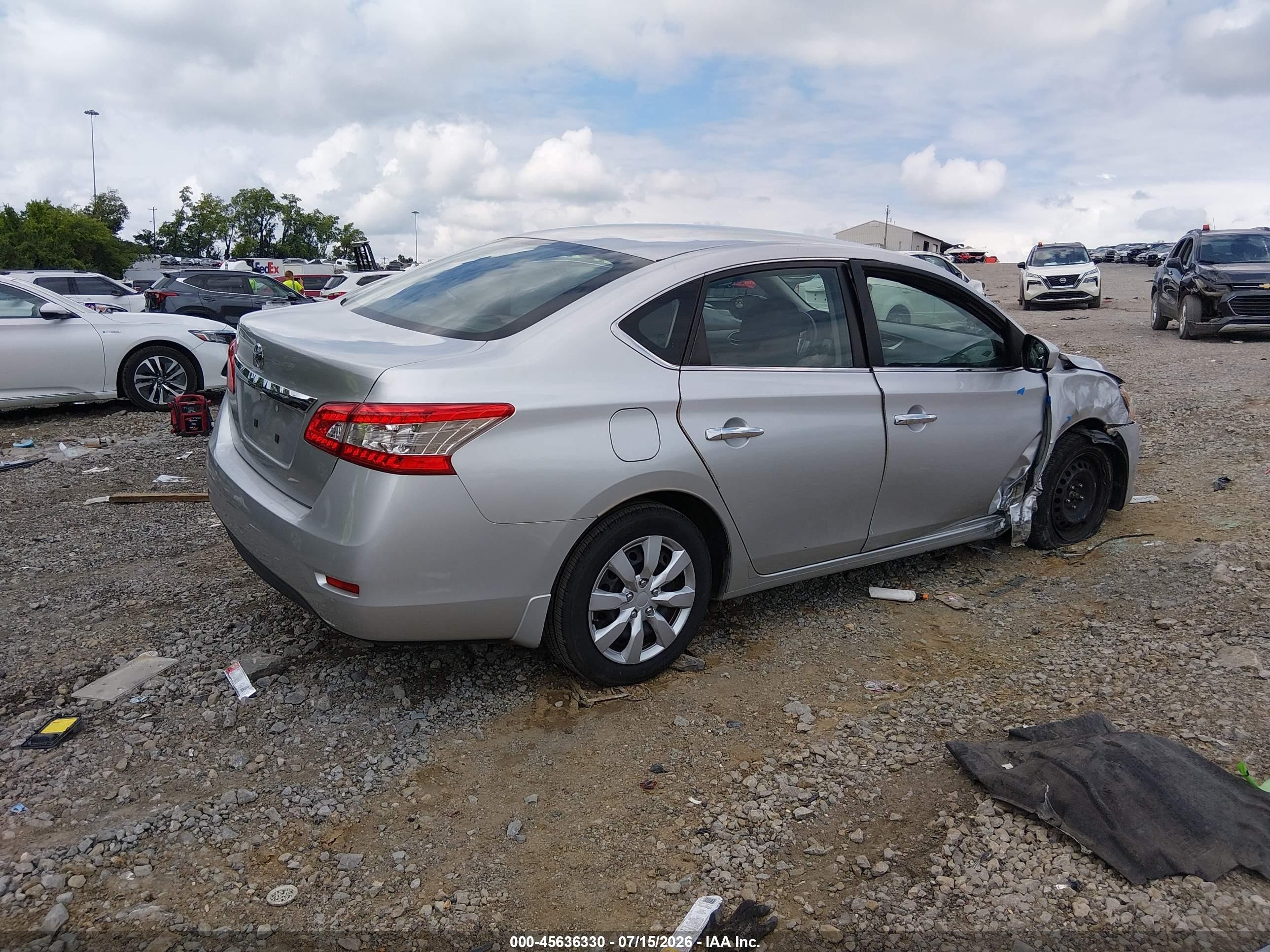 2015 Nissan Sentra S Silver vin: 3N1AB7AP4FY283071