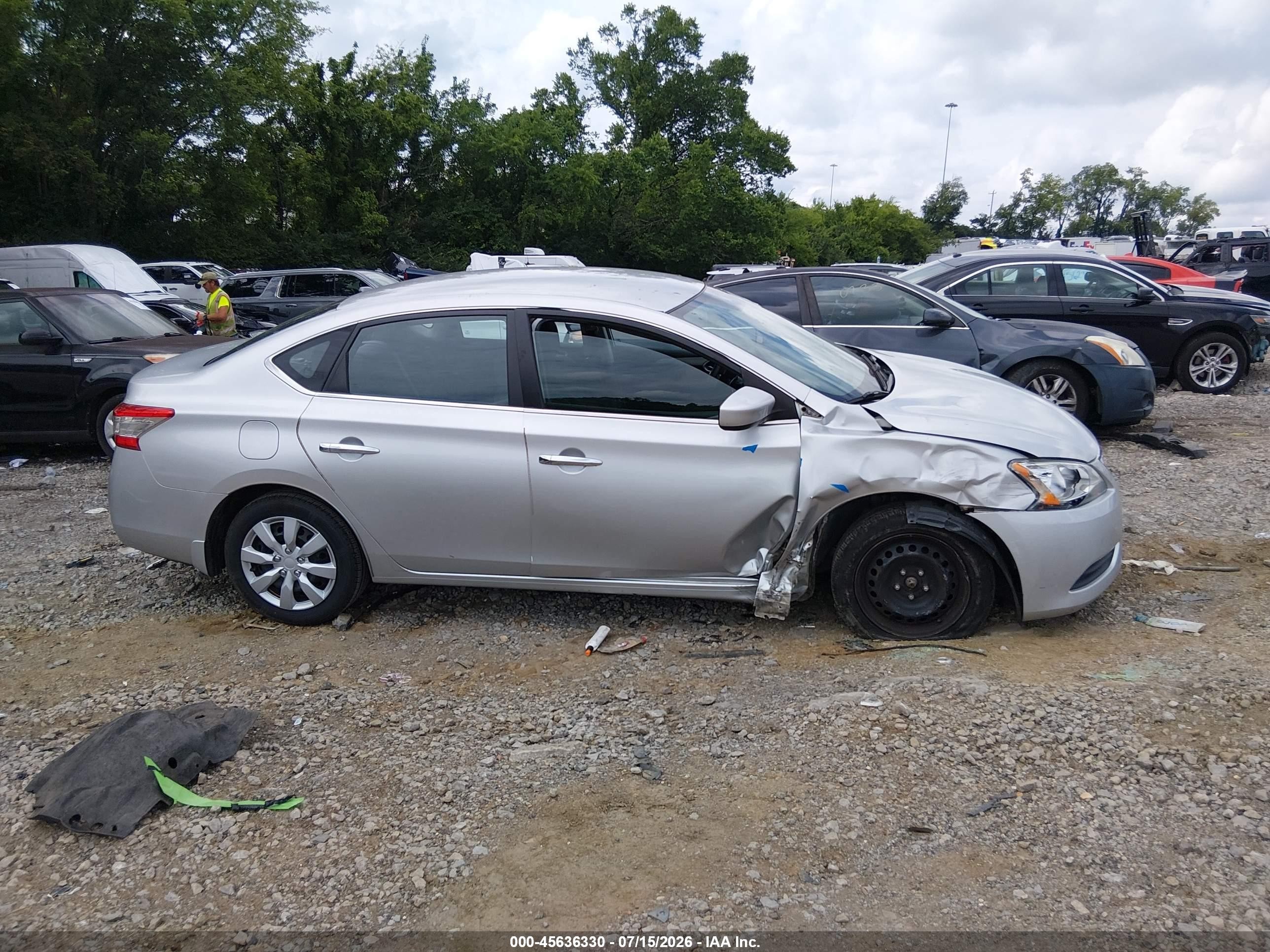 2015 Nissan Sentra S Silver vin: 3N1AB7AP4FY283071