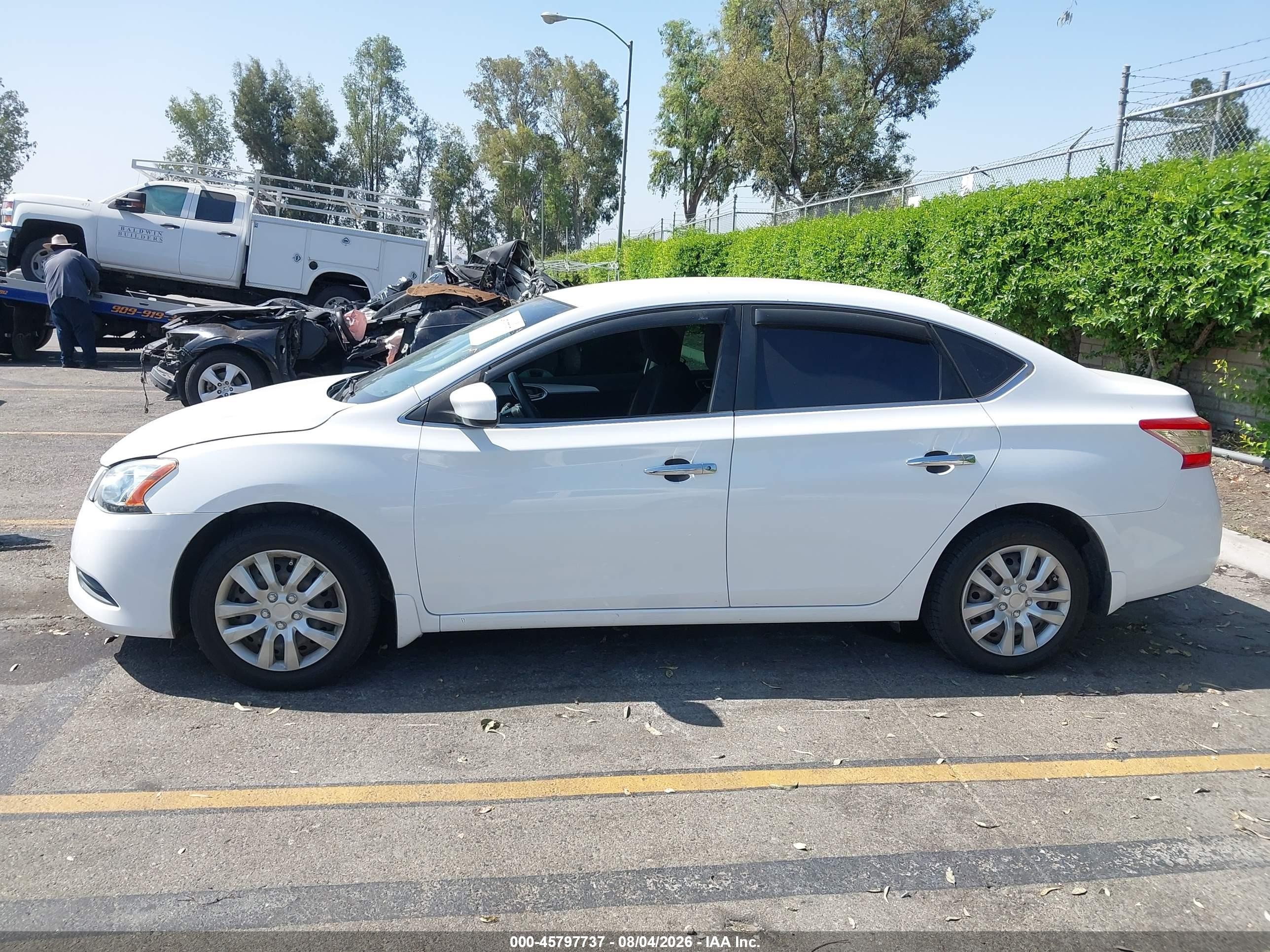 2015 Nissan Sentra S White vin: 3N1AB7AP4FY286861