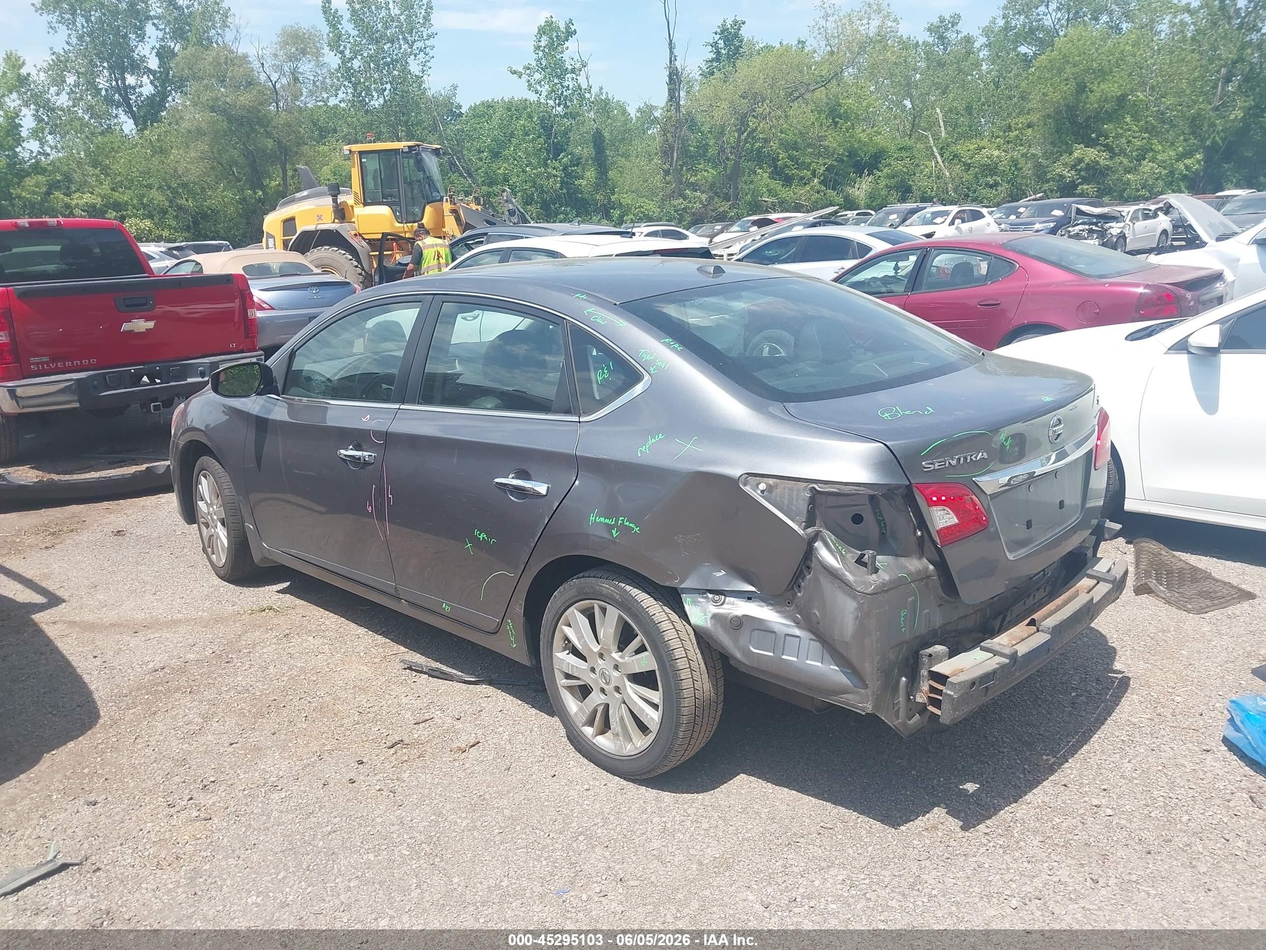 2015 Nissan Sentra Sl Gray vin: 3N1AB7AP4FY288755