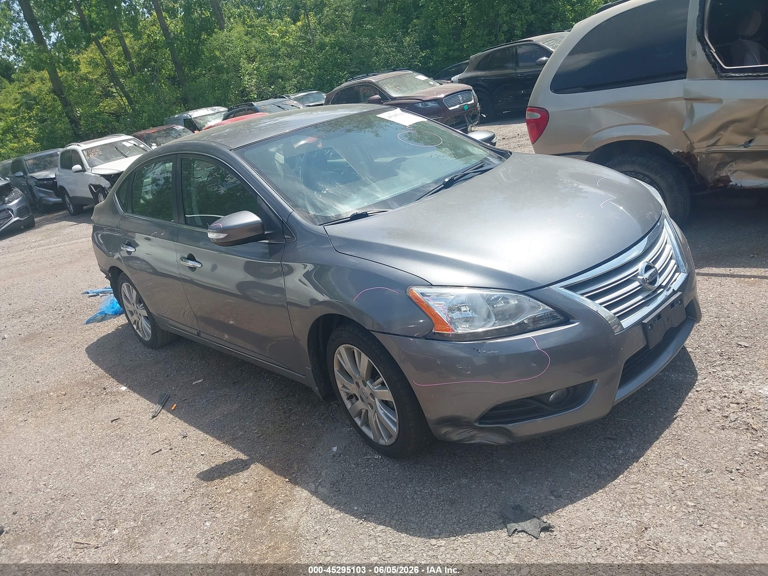 2015 Nissan Sentra Sl Gray vin: 3N1AB7AP4FY288755