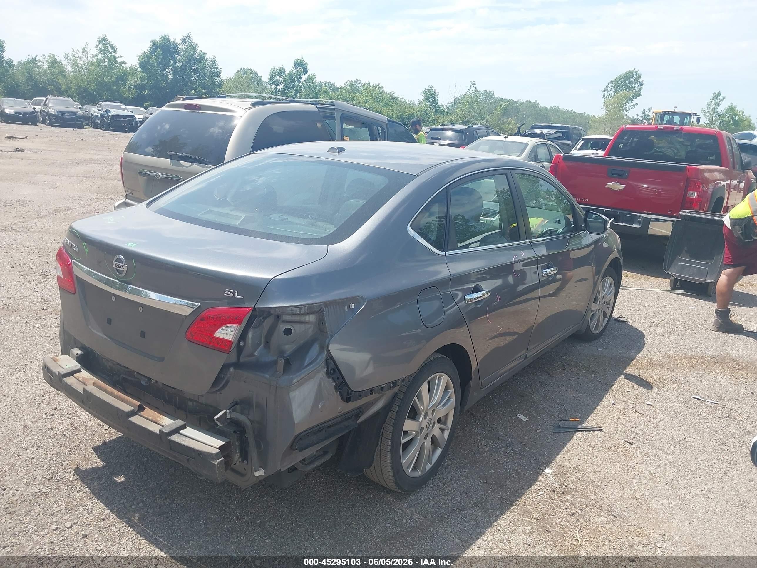 2015 Nissan Sentra Sl Gray vin: 3N1AB7AP4FY288755