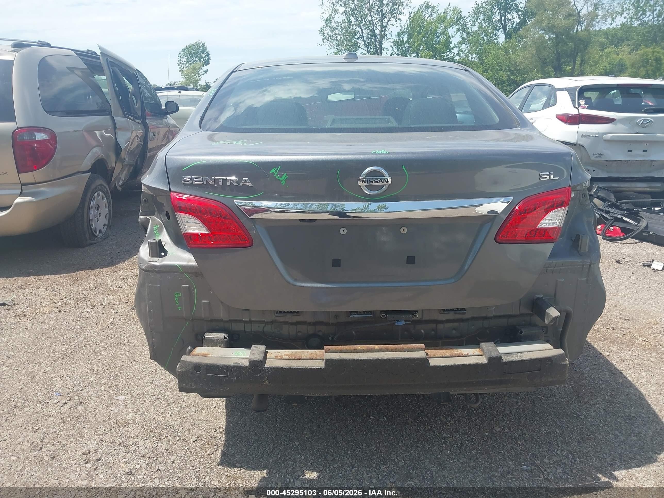2015 Nissan Sentra Sl Gray vin: 3N1AB7AP4FY288755