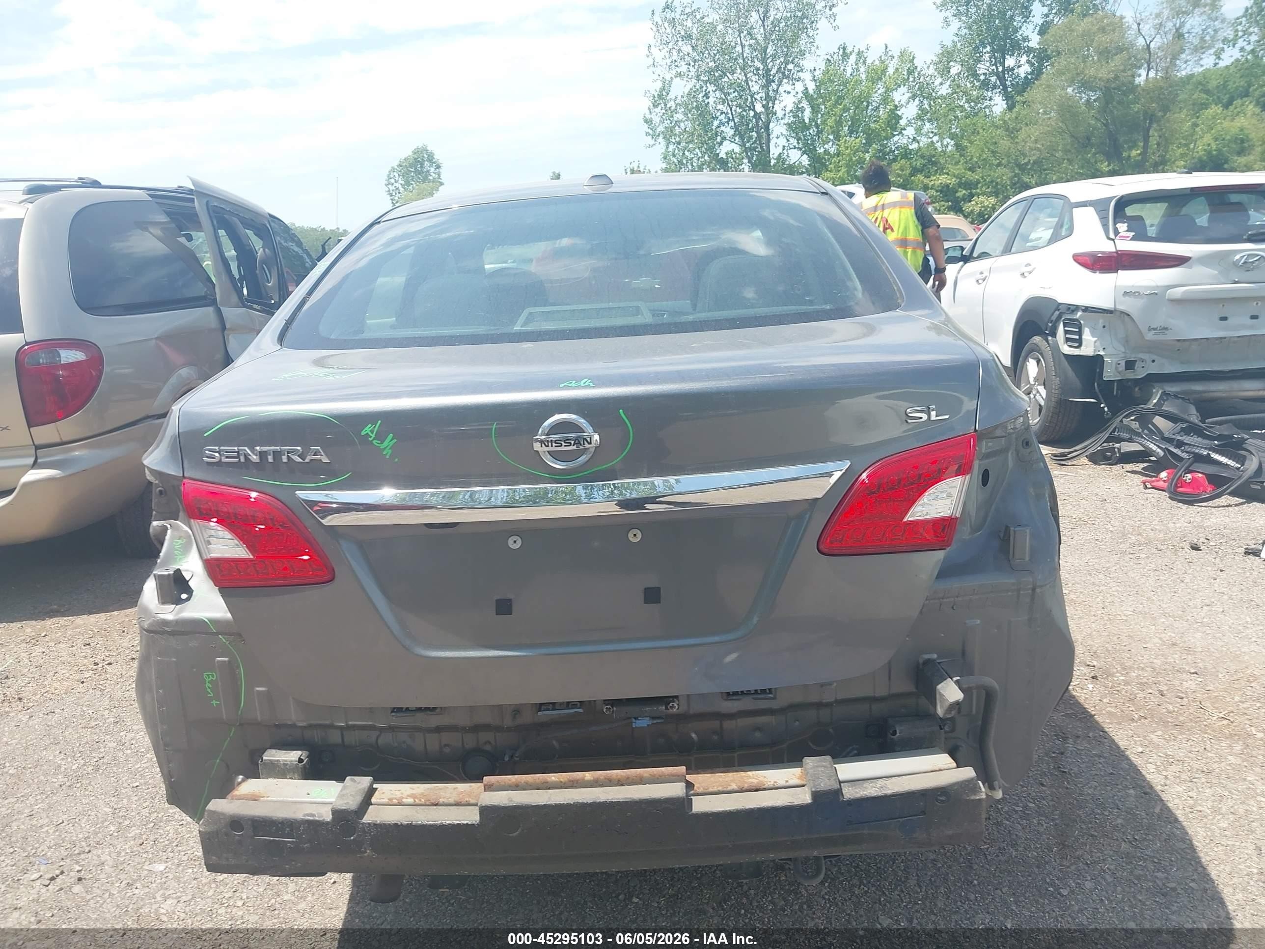 2015 Nissan Sentra Sl Gray vin: 3N1AB7AP4FY288755