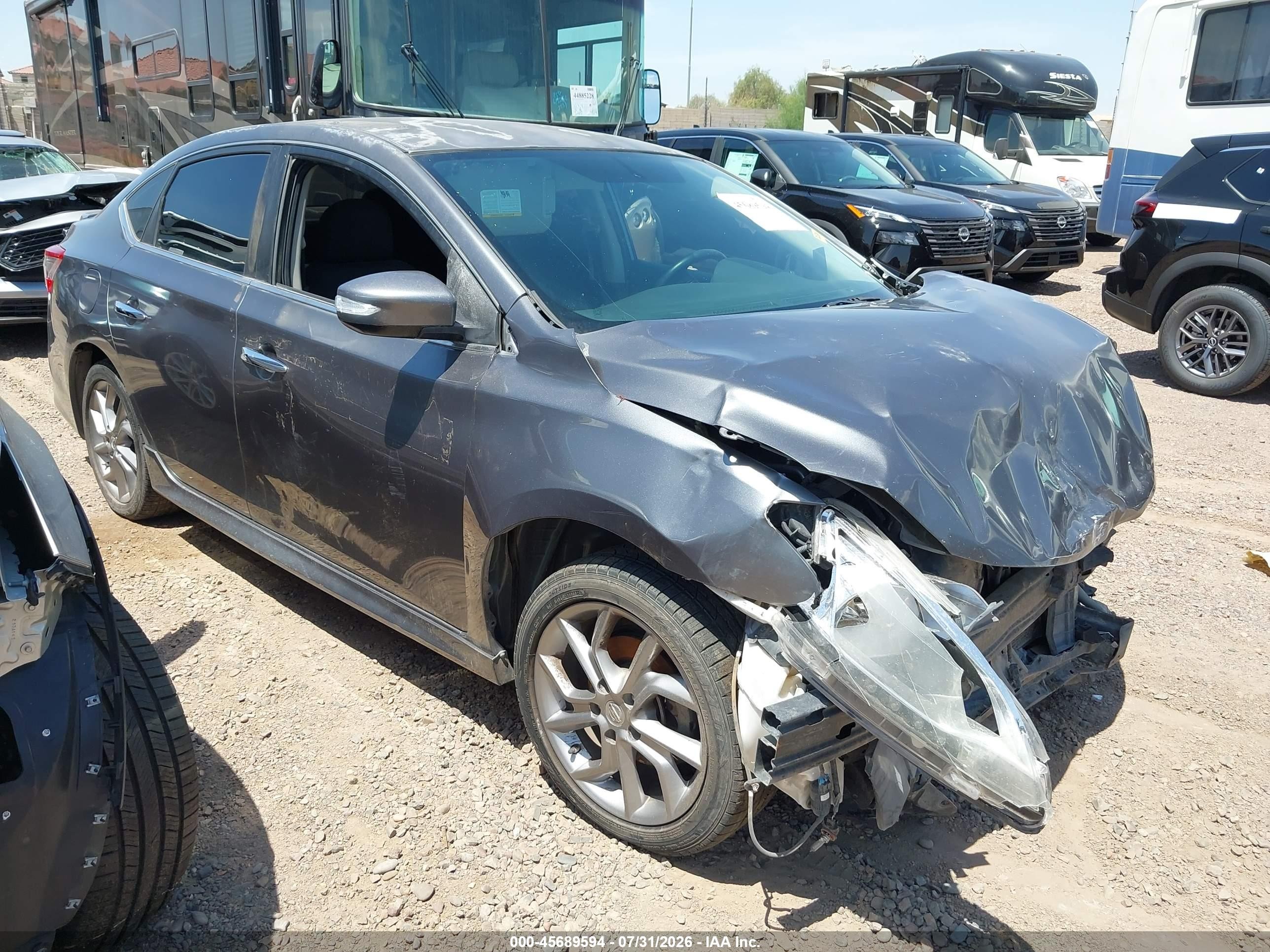 2015 Nissan Sentra Sr Gray vin: 3N1AB7AP4FY291185